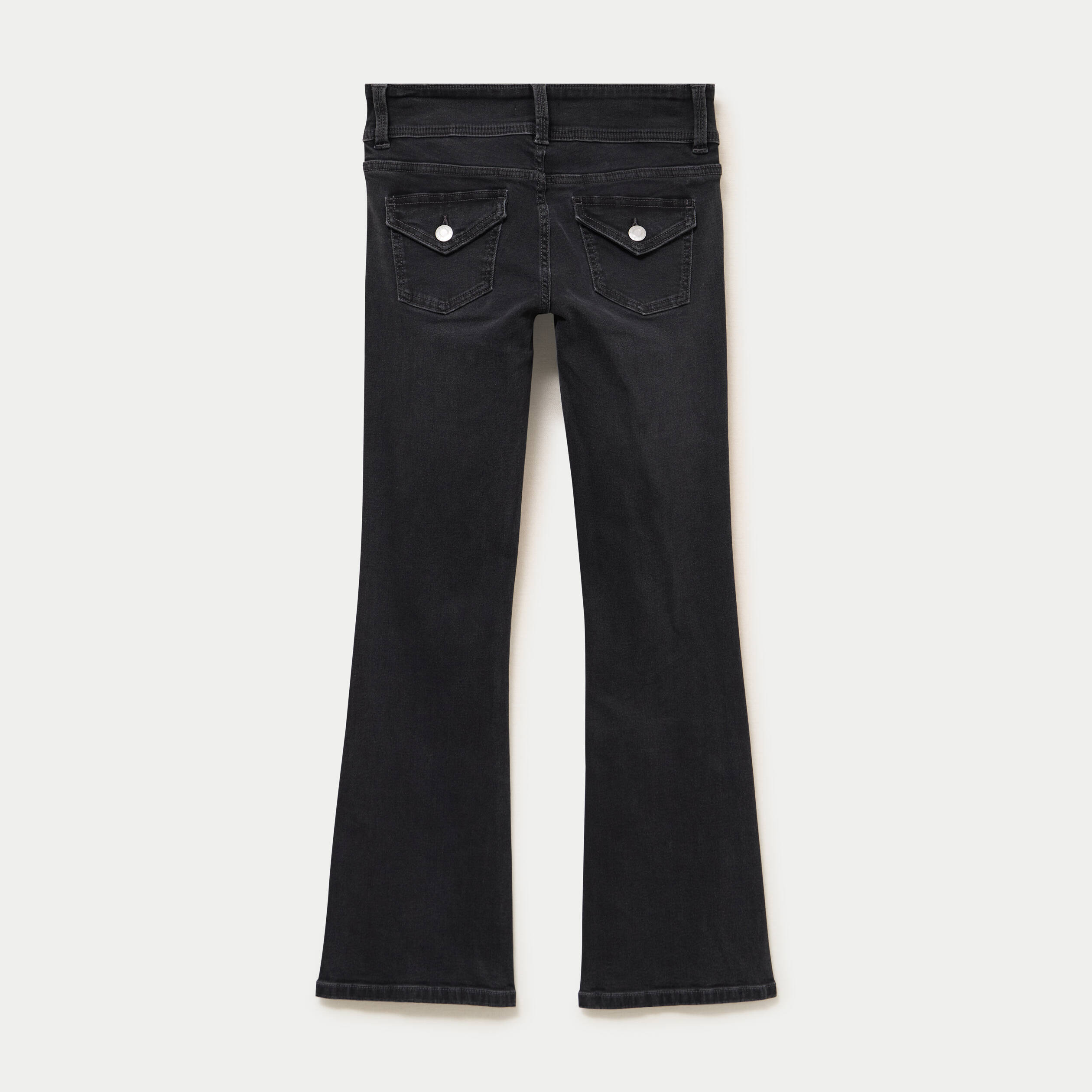 Jean bootcut taille basse denim noir femme