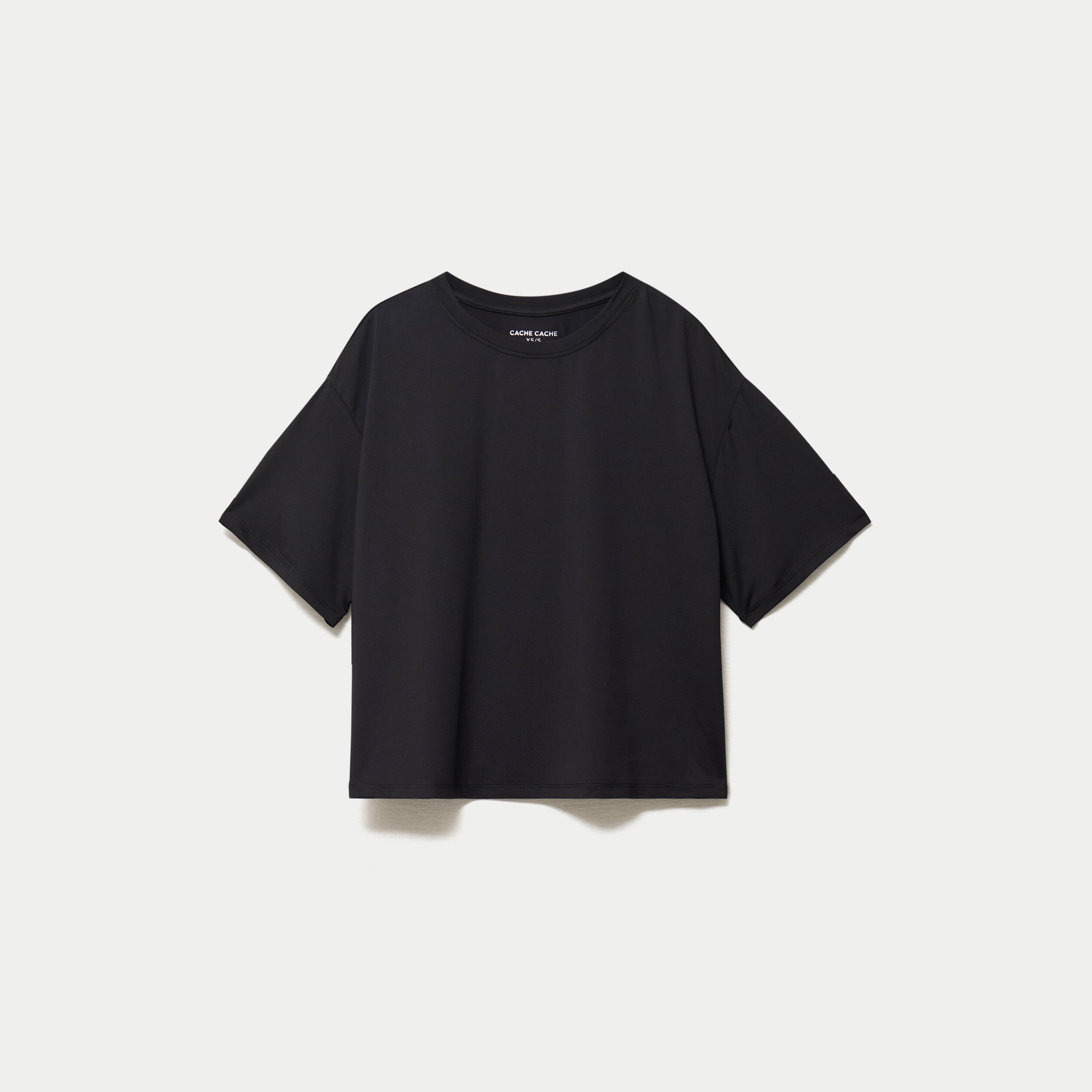T-shirt manches courtes activewear noir femme