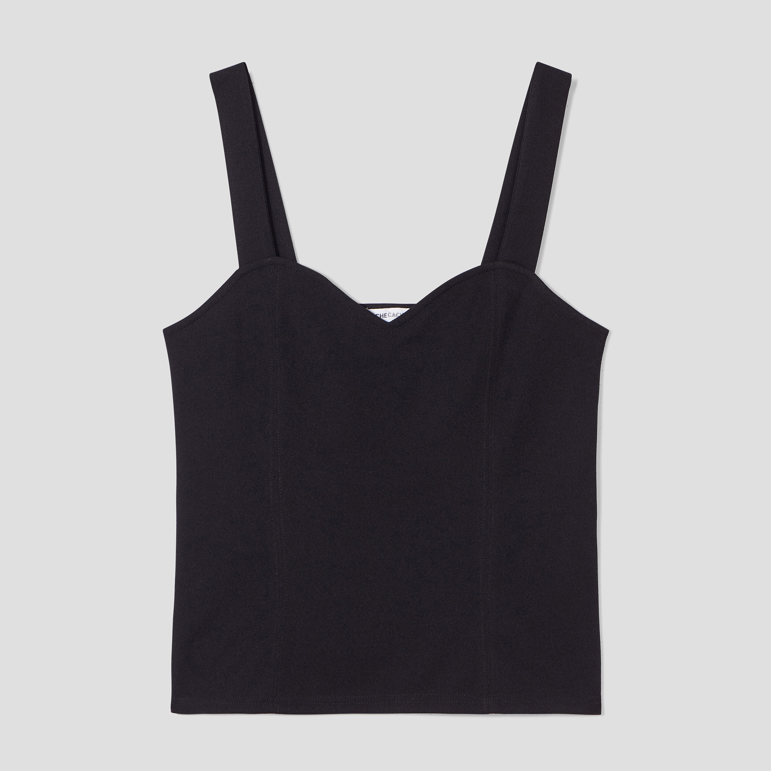 Bustier Top MOTIVI Noir - Taille 36/XS - Avec Bretelles - Occasion Très Bon état