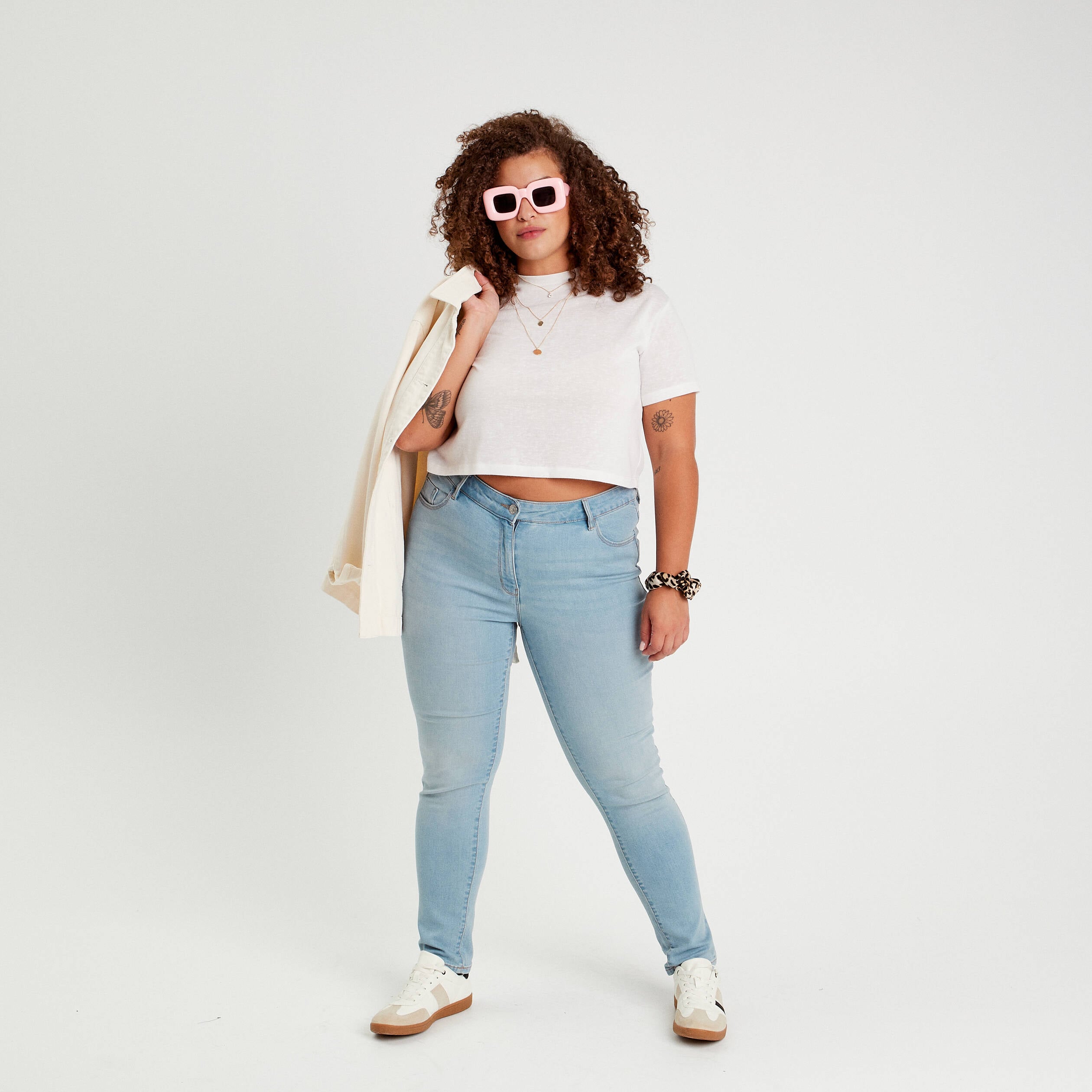 Jeans slim denim dirty femme