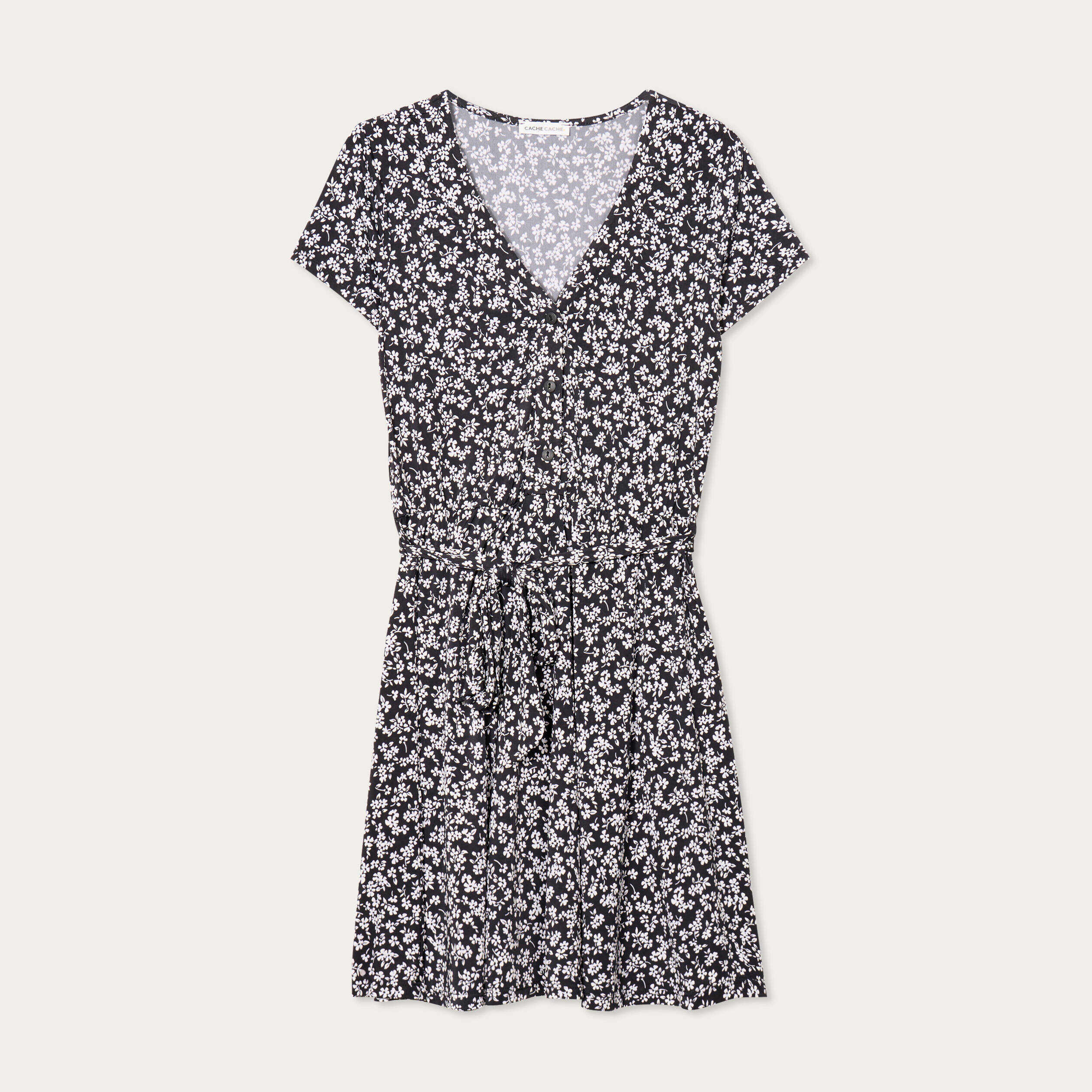 Robe &eacute;vas&eacute;e boutonn&eacute;e noir femme