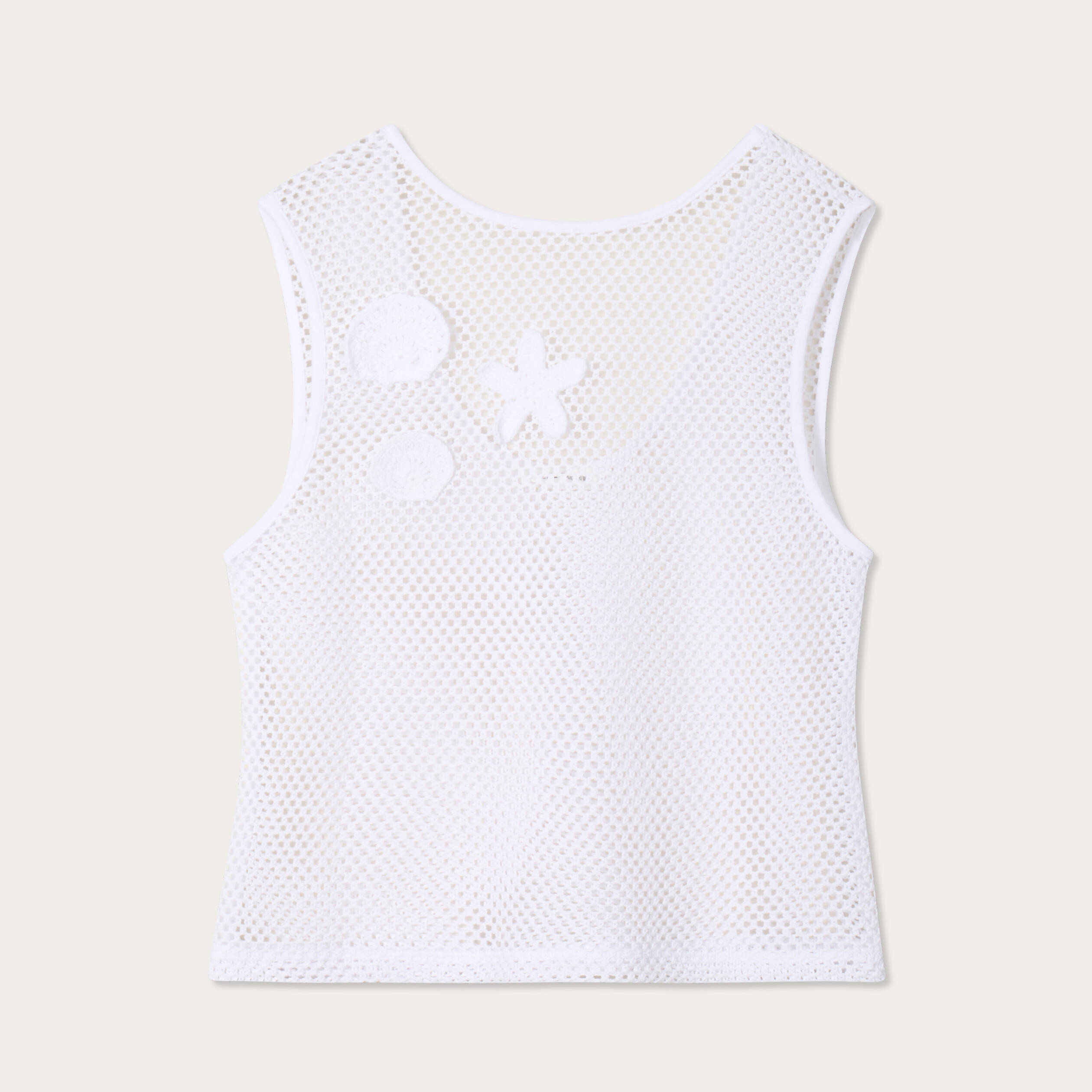 D&eacute;bardeur effet crochet blanc femme