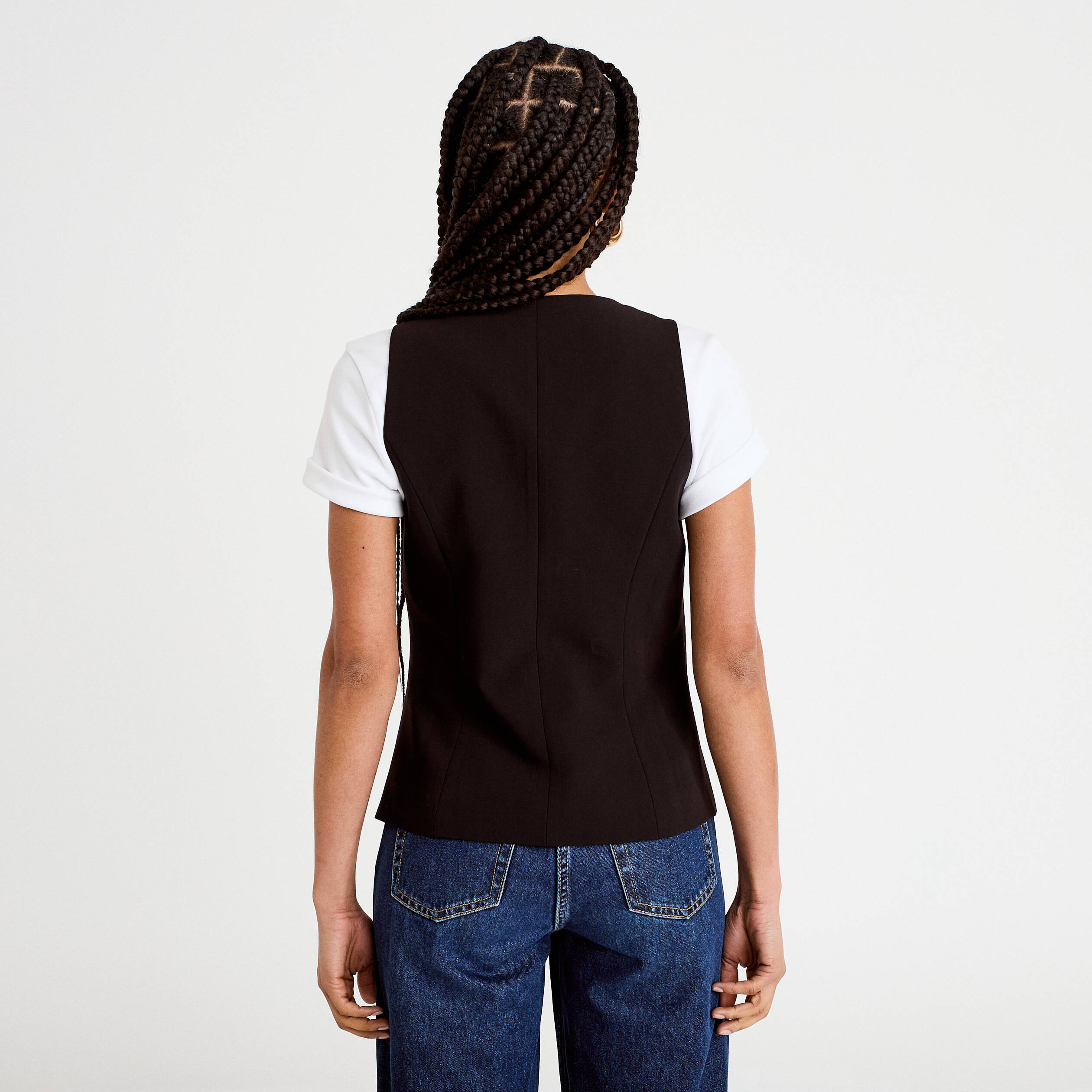 Gilet sans manches noir femme