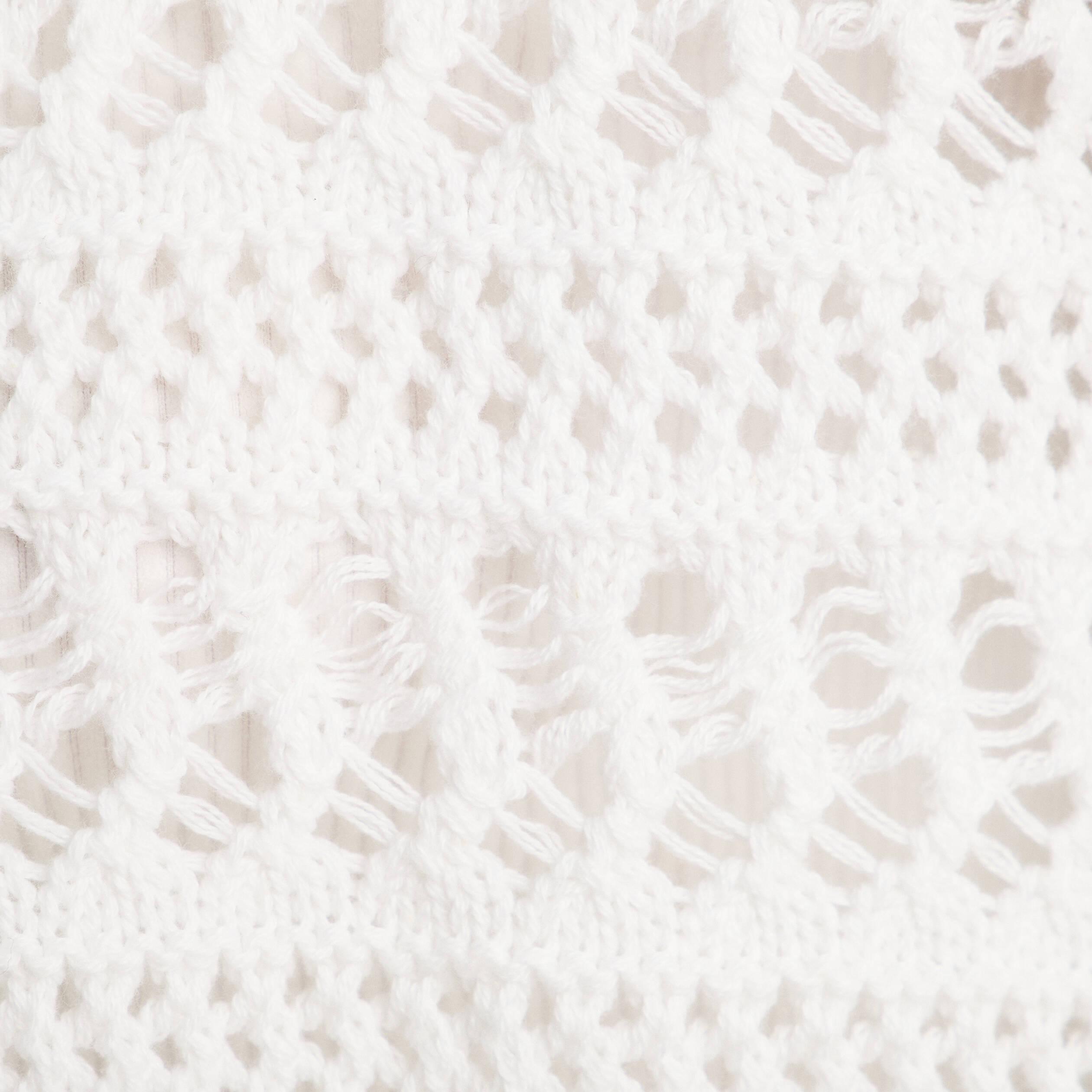 Gilet manches 3/4 ajour&eacute; blanc femme