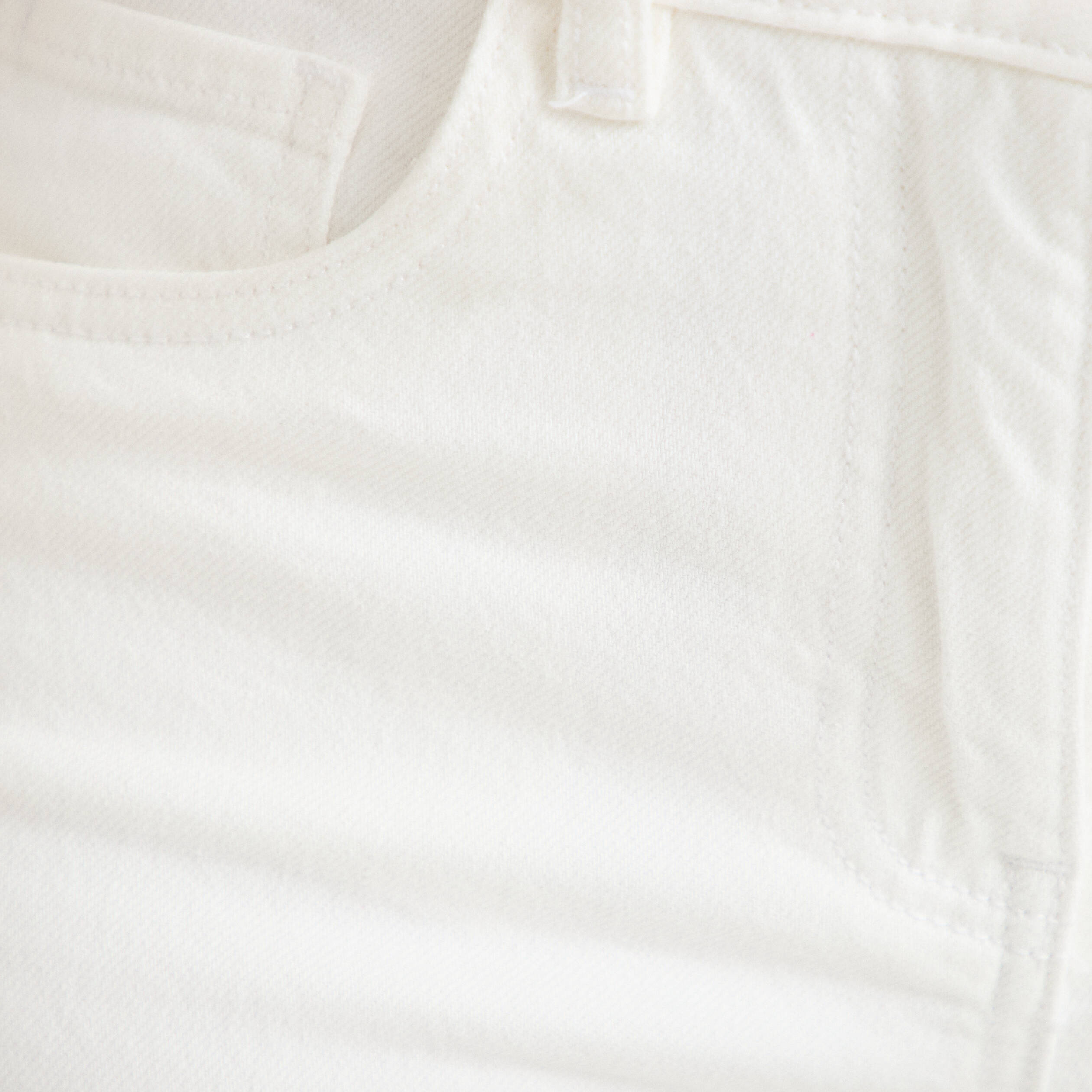 Jean wide leg cropped taille haute denim blanc femme