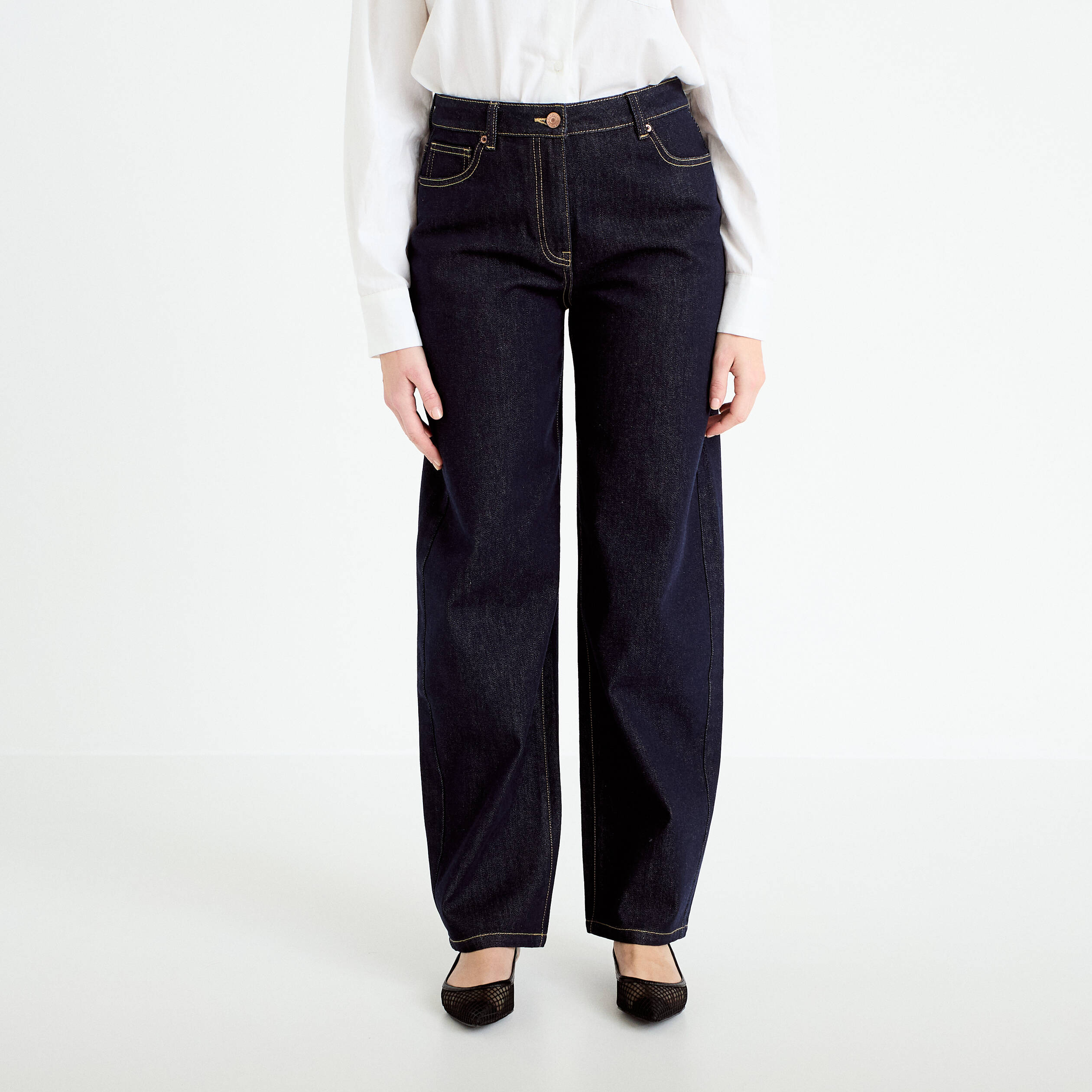 Jean boyfriend denim brut femme