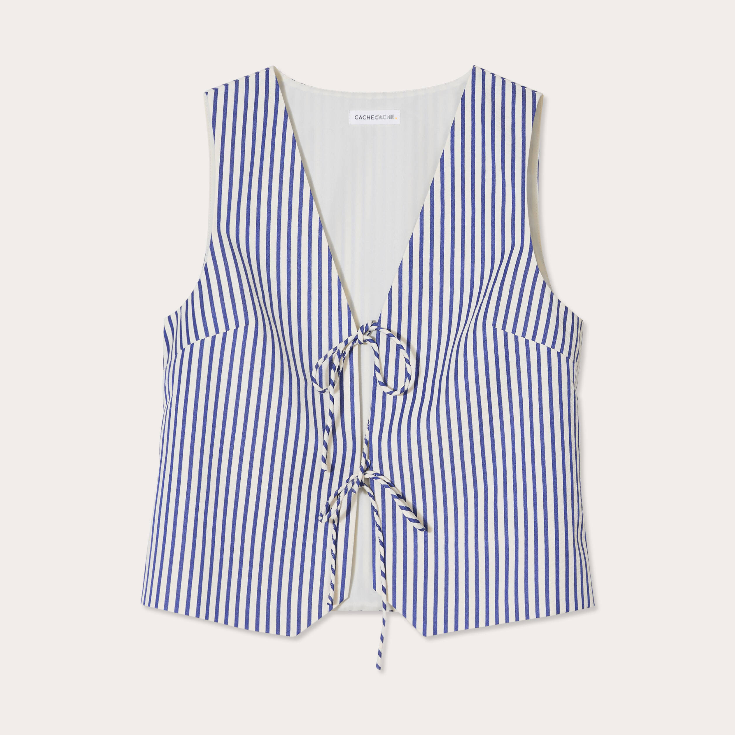 Gilet sans manches noeuds bleu marine femme