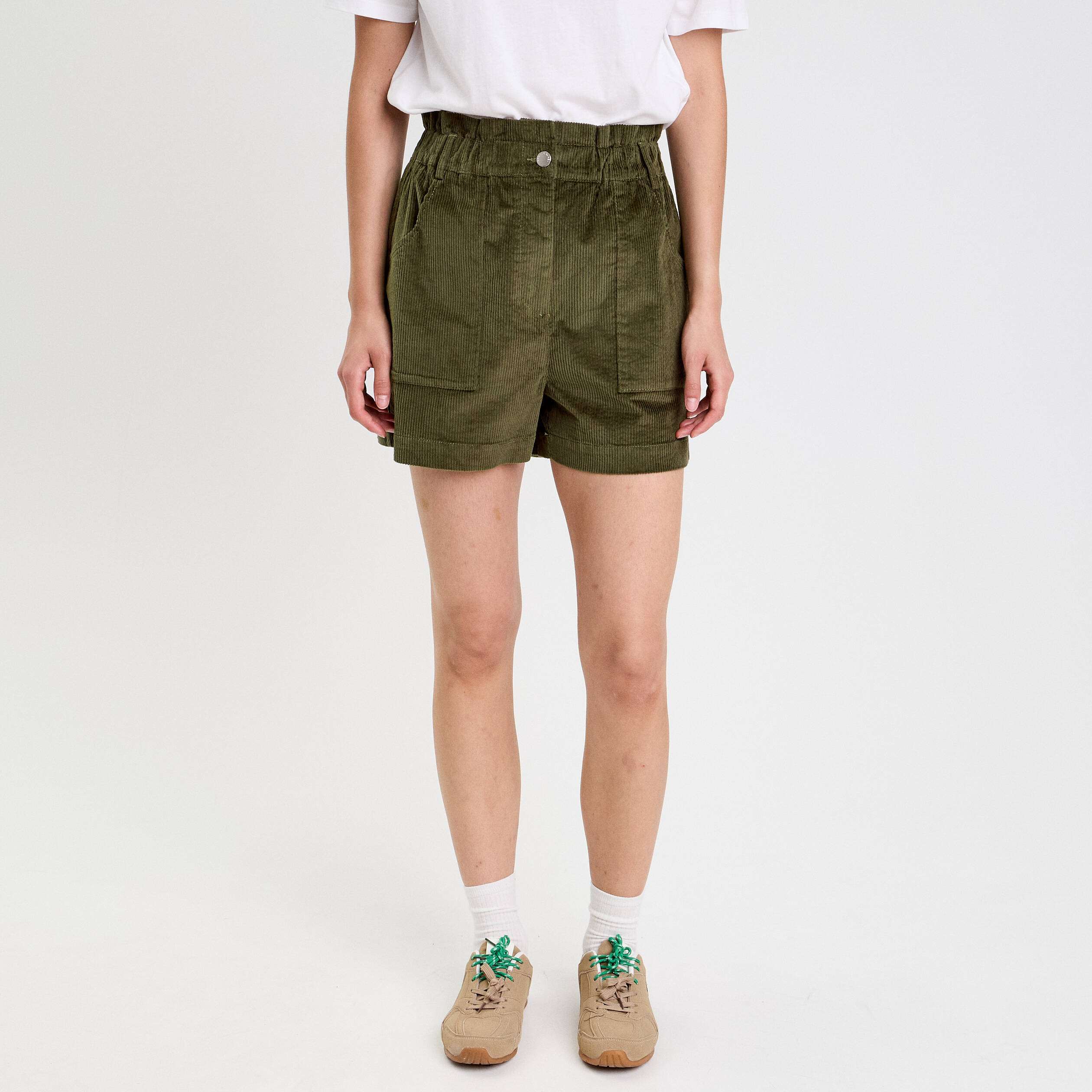 Short Chino Femme Nineti - Vert Kaki - Coton - Taille 36 - Très Bon état