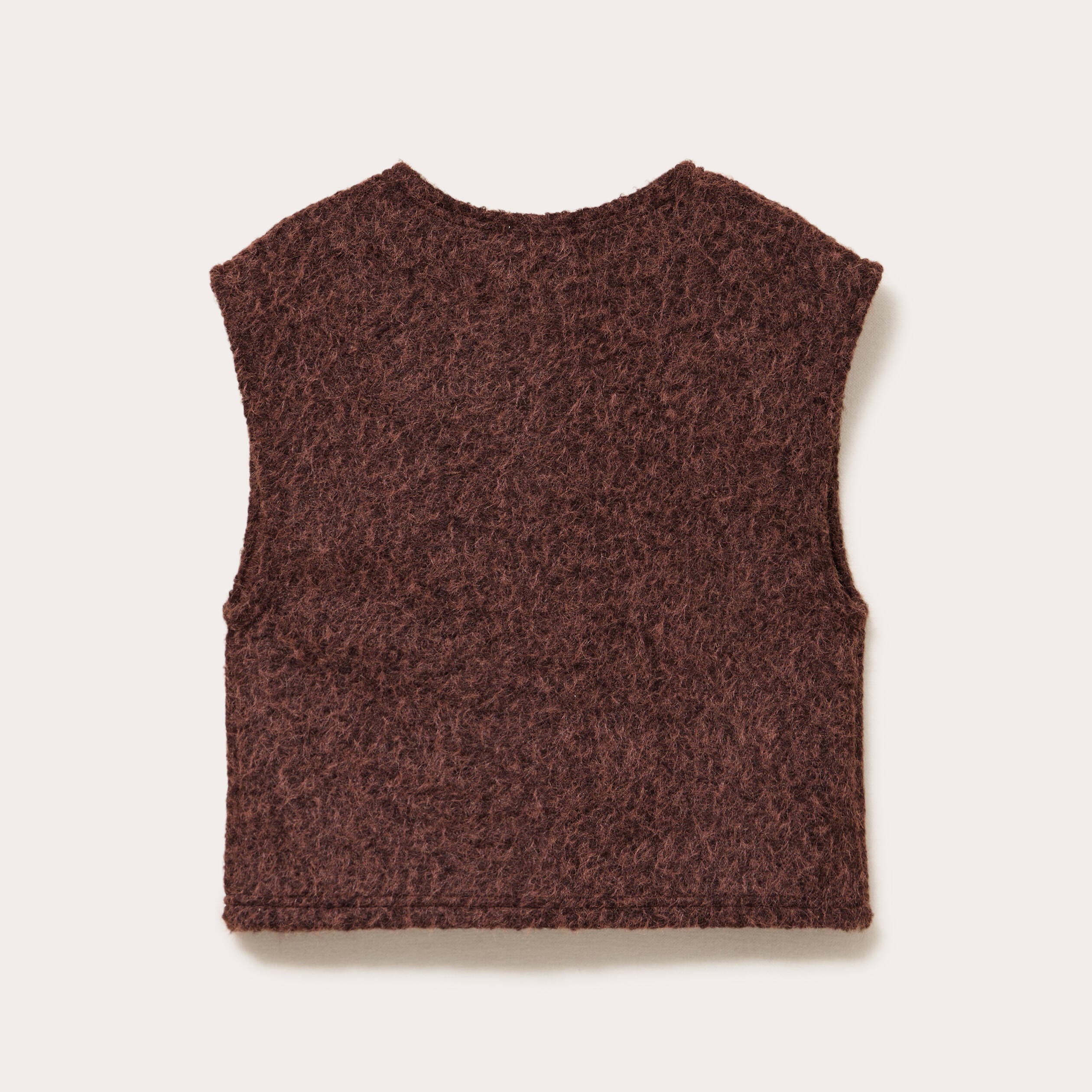 Gilet sans manches effet polaire marron clair femme
