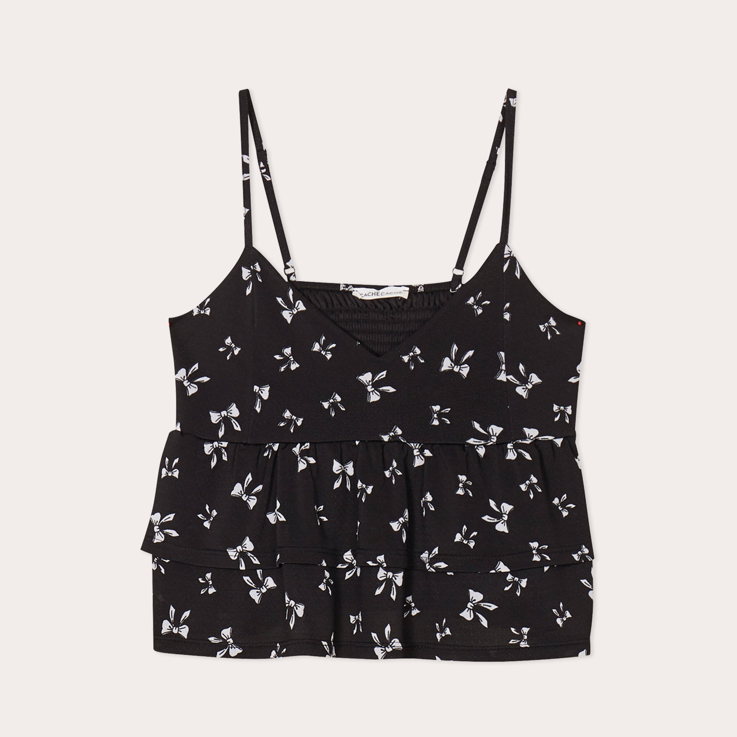 debardeur avec volants noir femme Débardeur avec volants noir femme