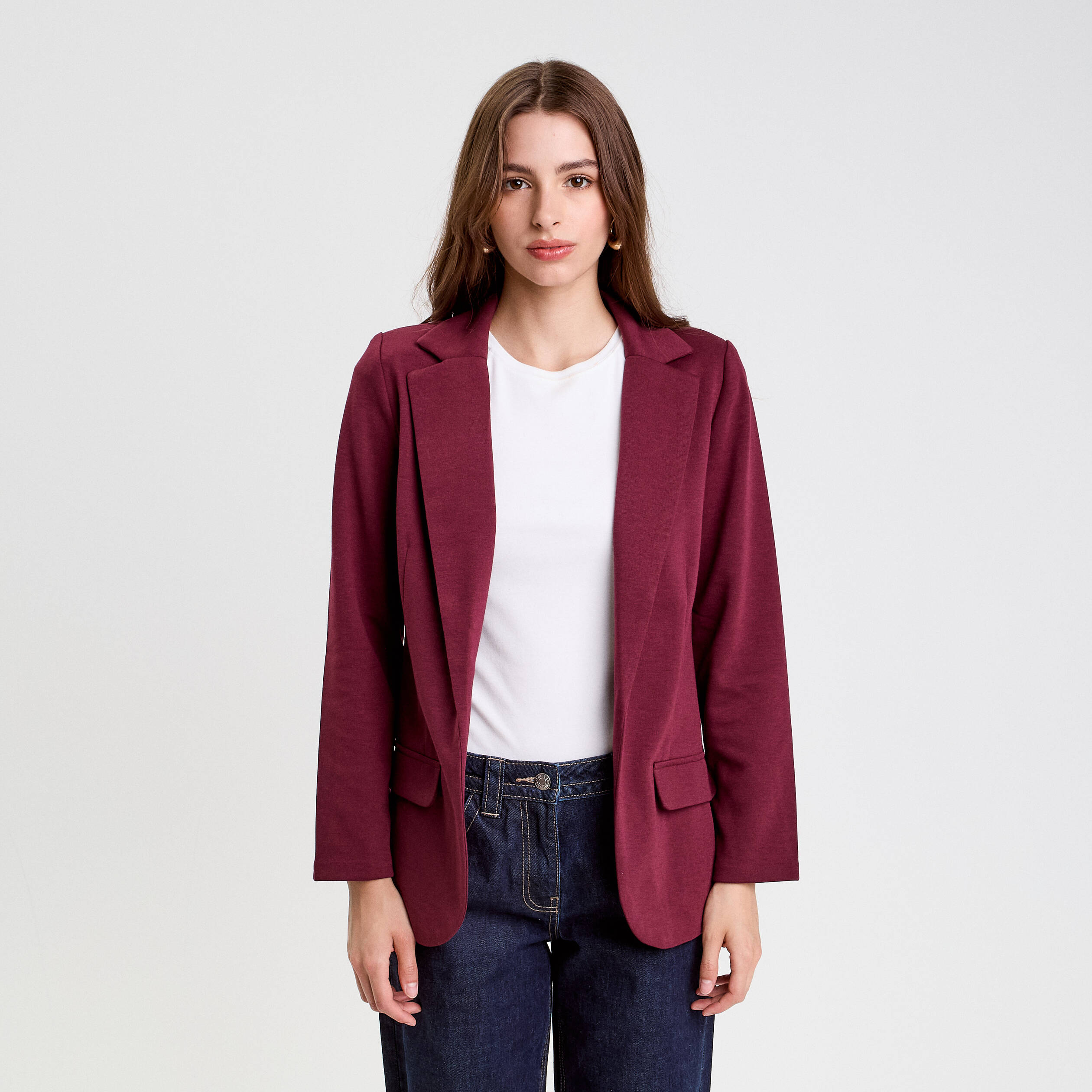 veste blazer cintree bordeaux femme Veste blazer cintrée bordeaux femme