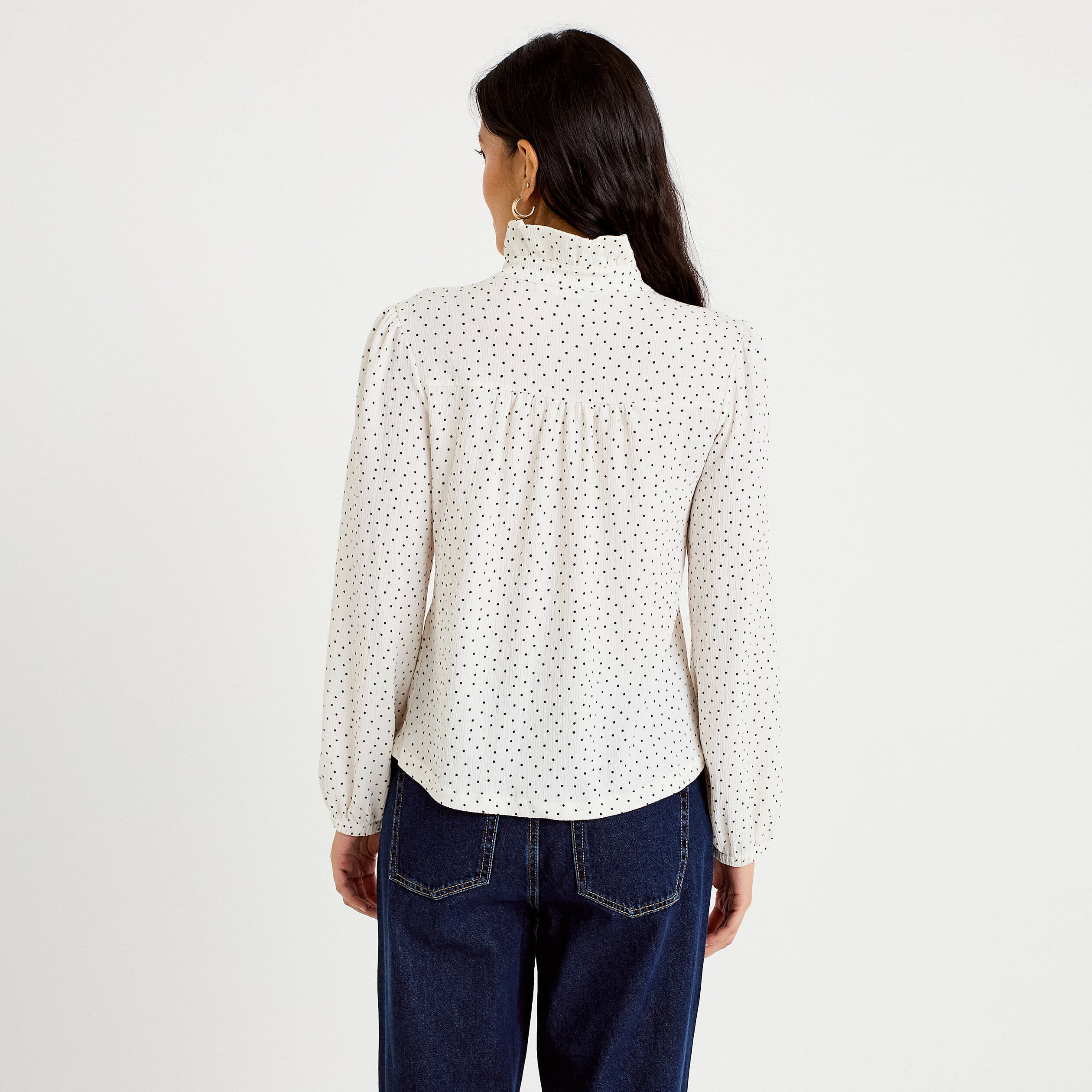 Blouse manches longues blanc femme