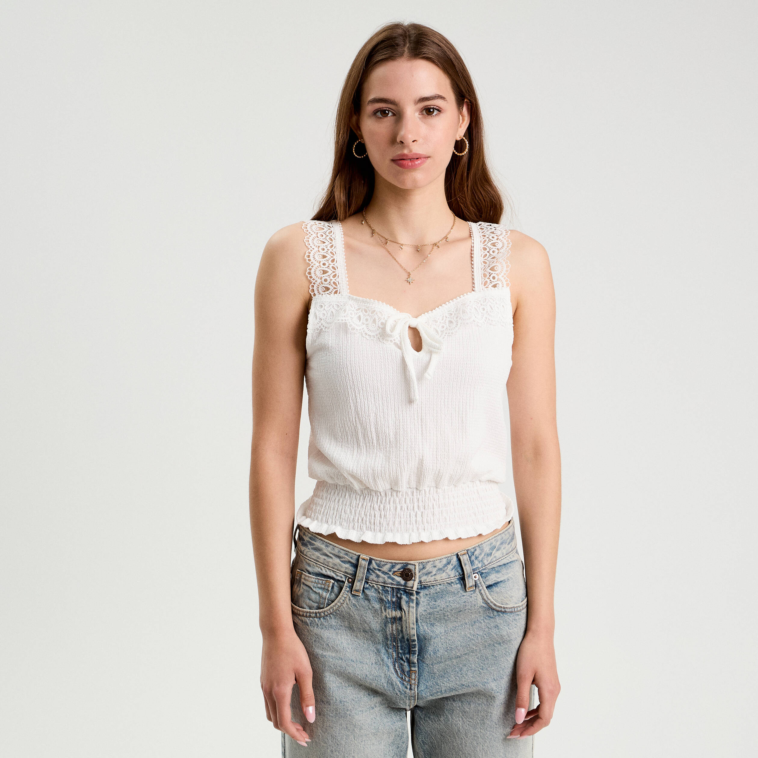 debardeur sans manches ecru femme Débardeur sans manches ecru femme