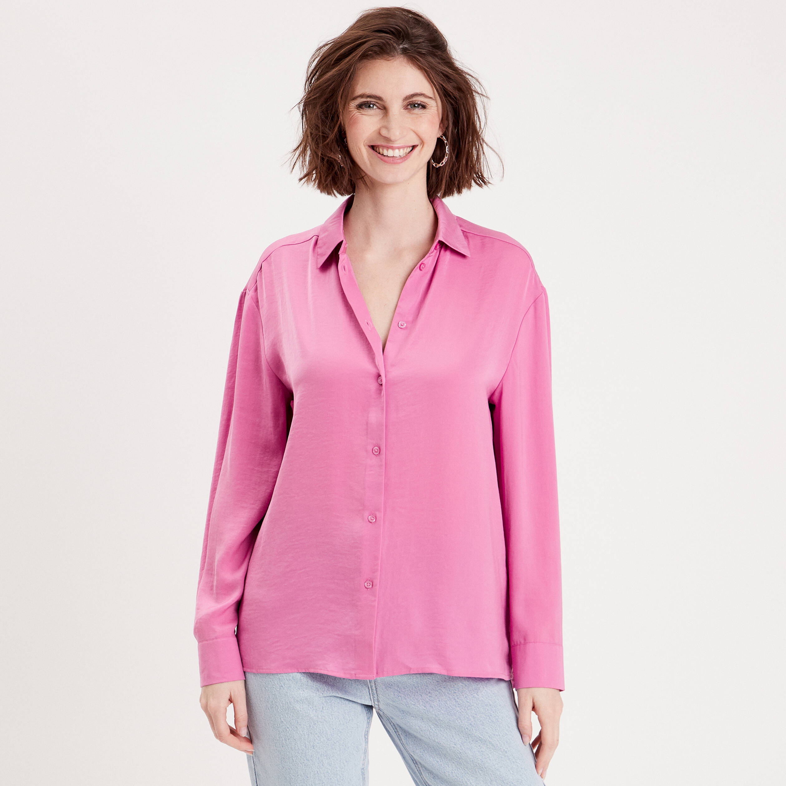 Chemise manches longues violet clair femme Vibs