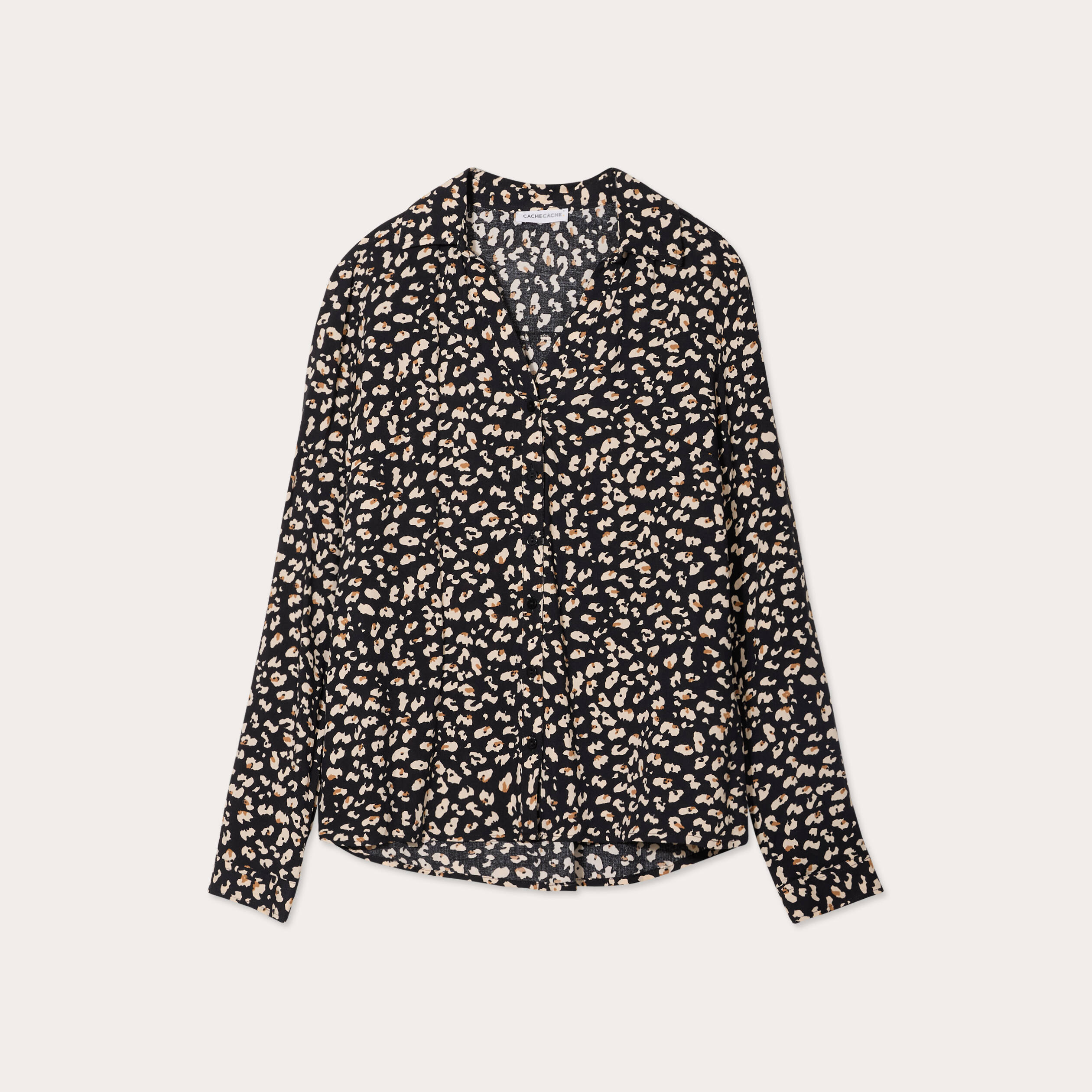 Chemise manches longues noir femme