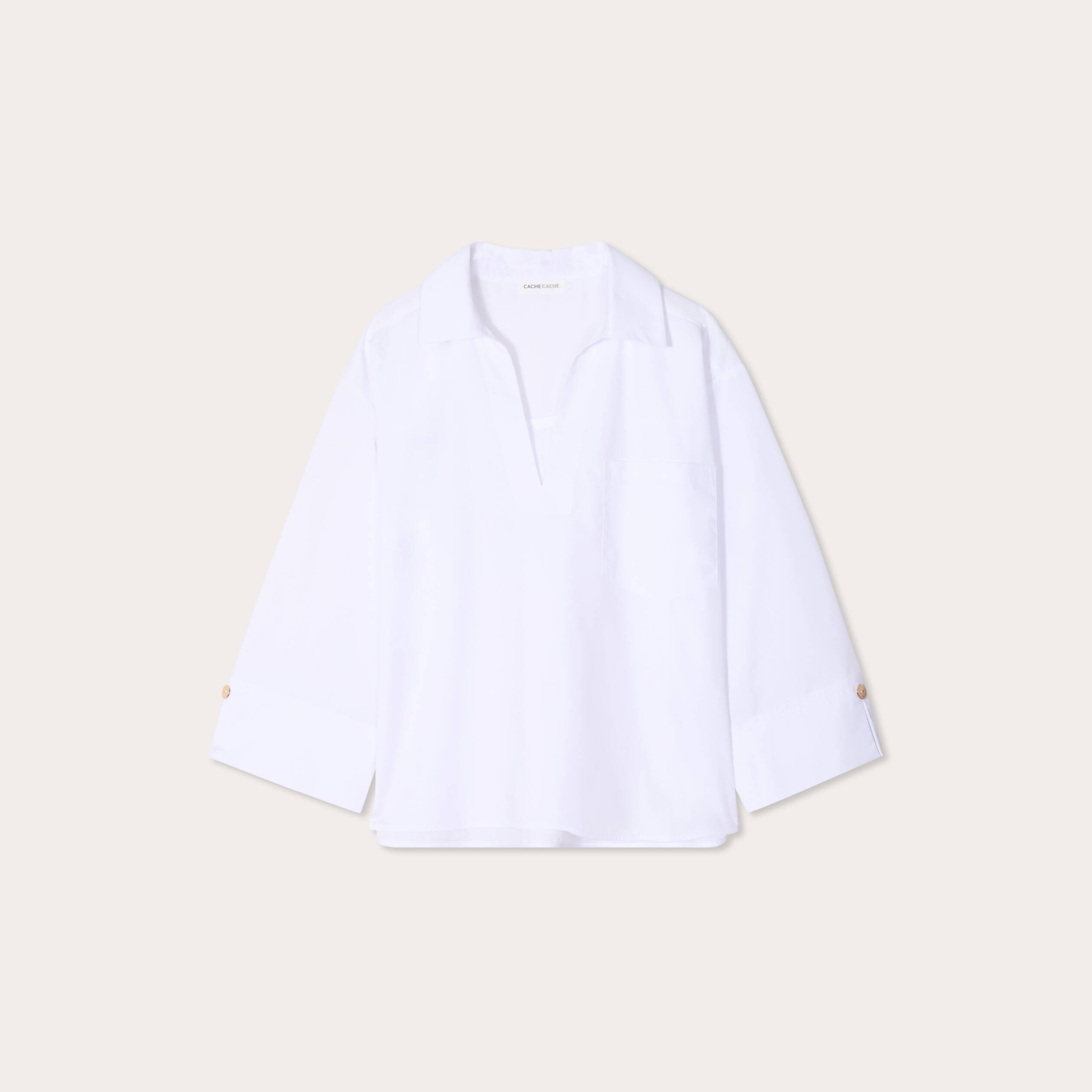 blouse manches 34 blanc femme Blouse manches 3/4 blanc femme