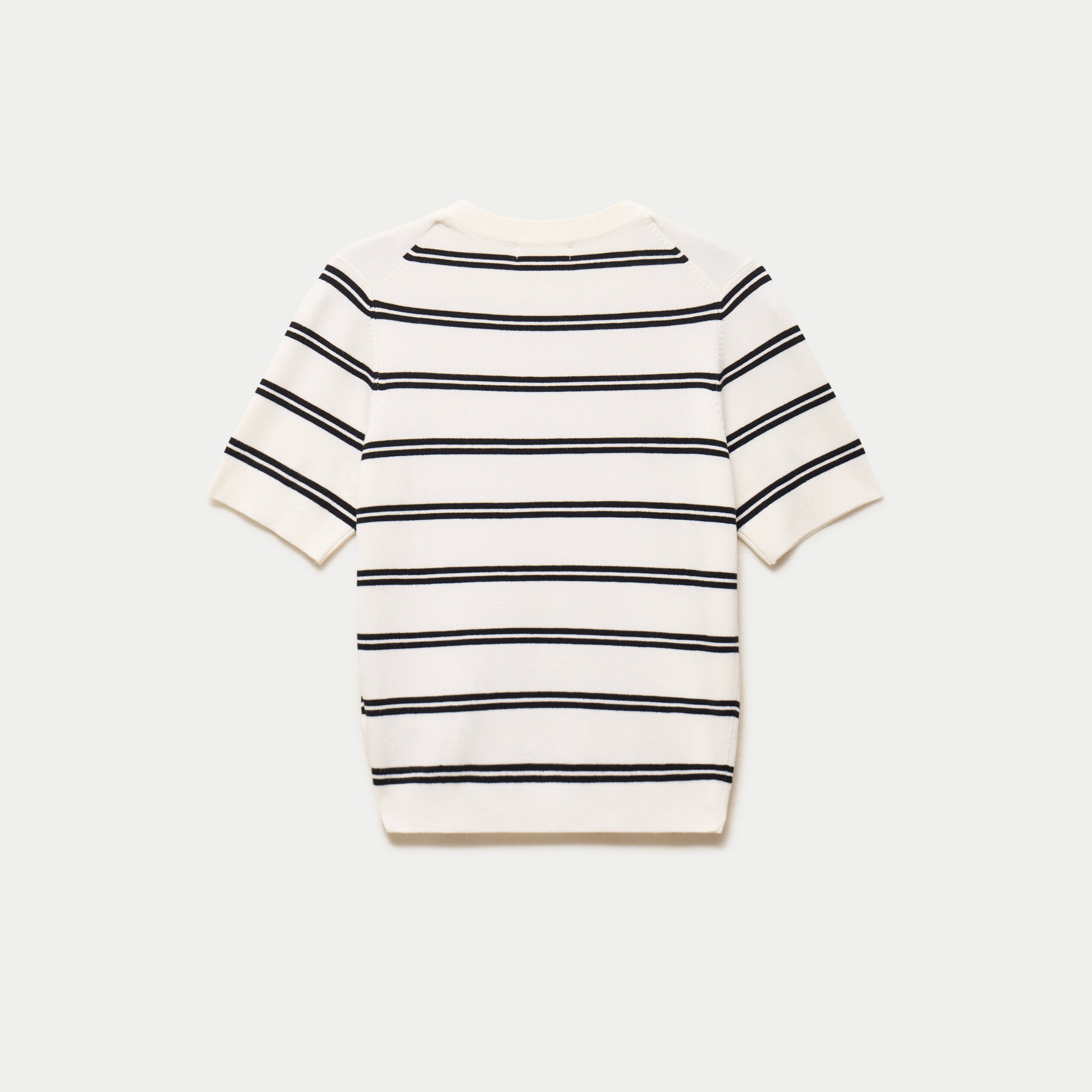 Pull ajust&eacute; court manches courtes blanc femme
