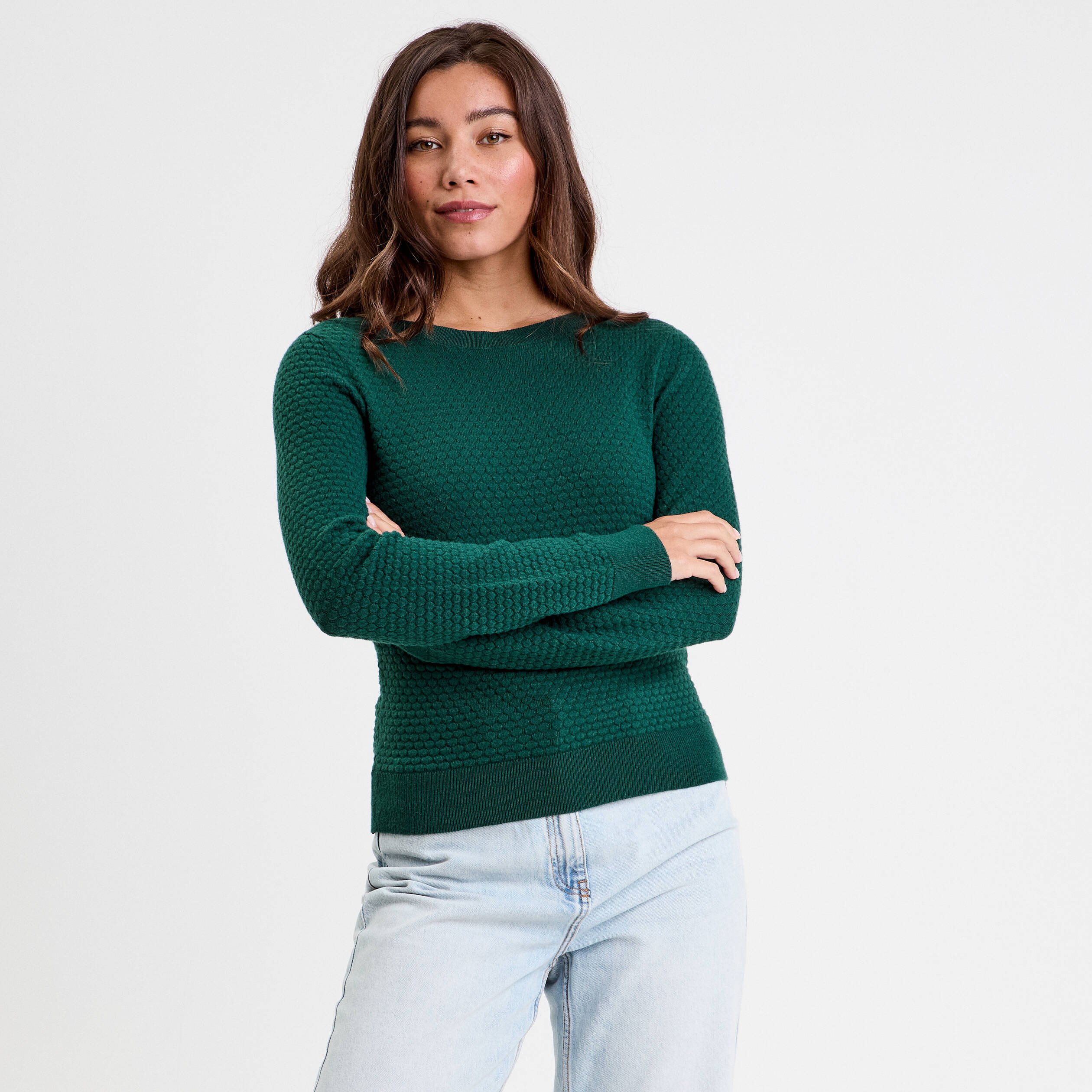 pull col bateau vert fonce femme Pull col bateau vert foncé femme