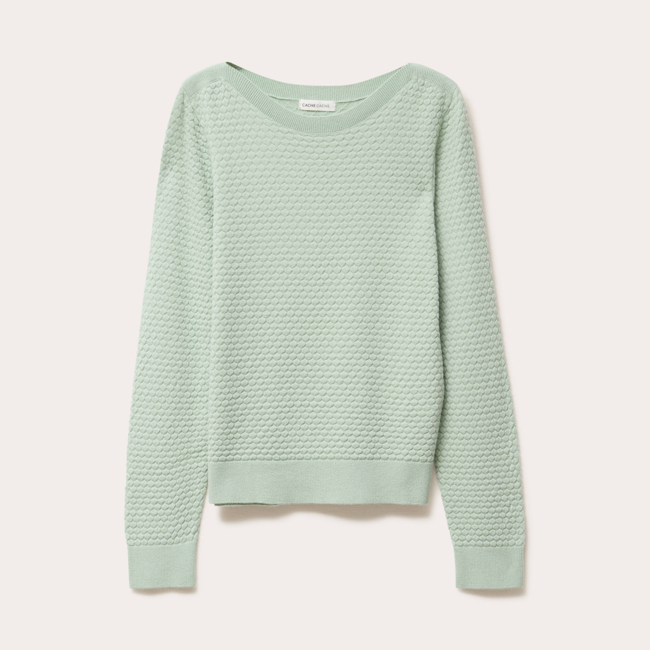 pull col bateau vert pastel femme Pull col bateau vert pastel femme