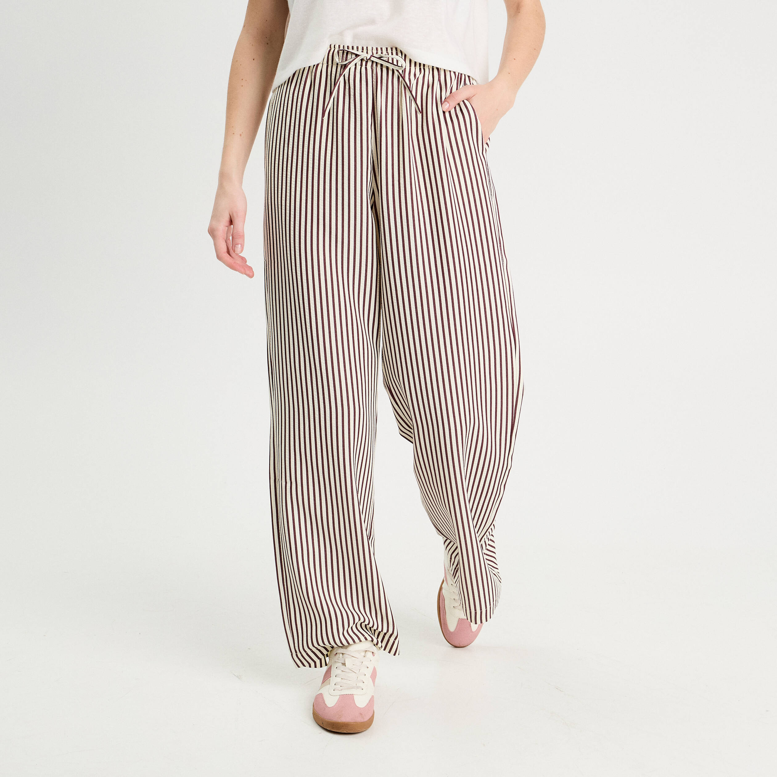 Pantalon large noir femme