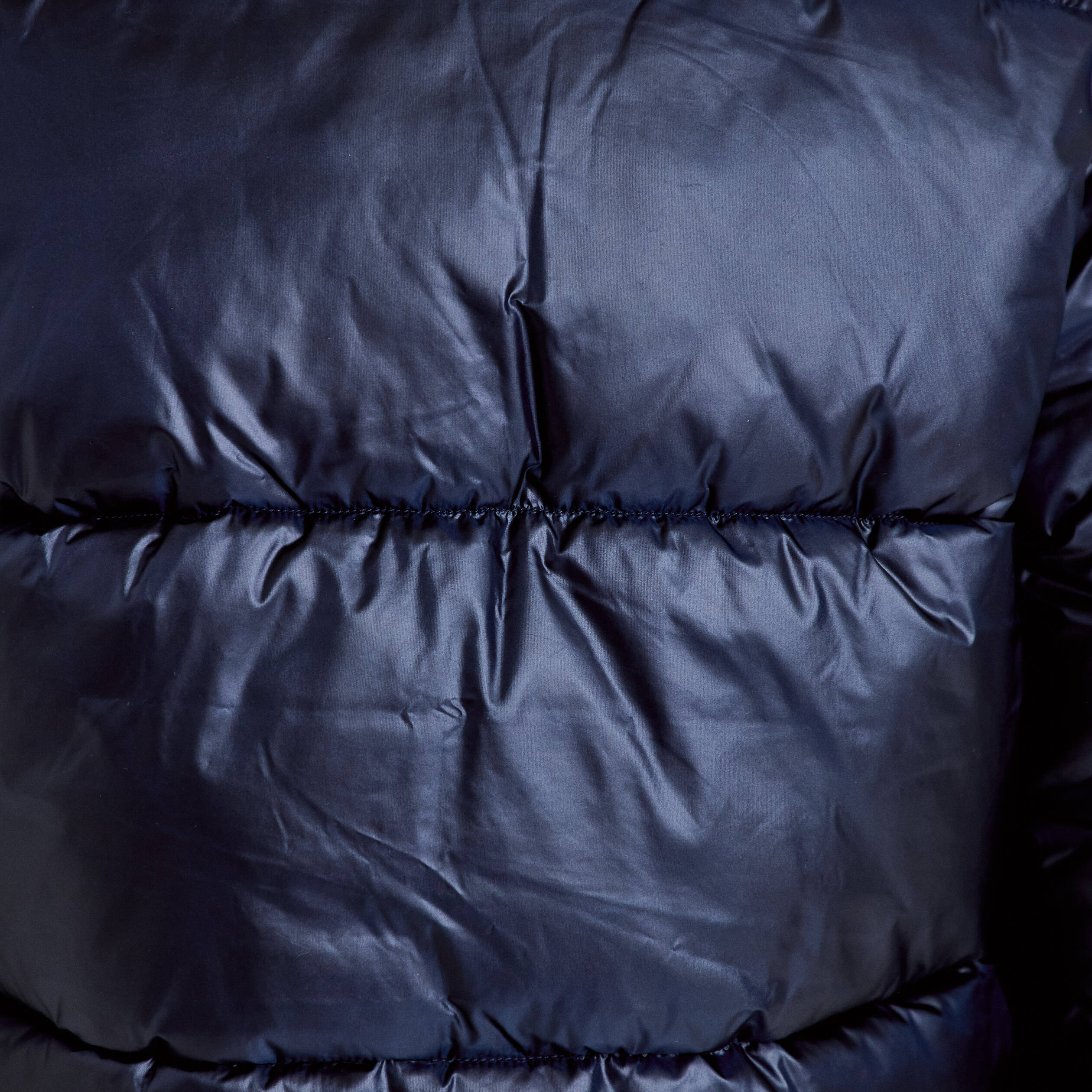 Doudoune col montant bas resserr&eacute; bleu marine femme