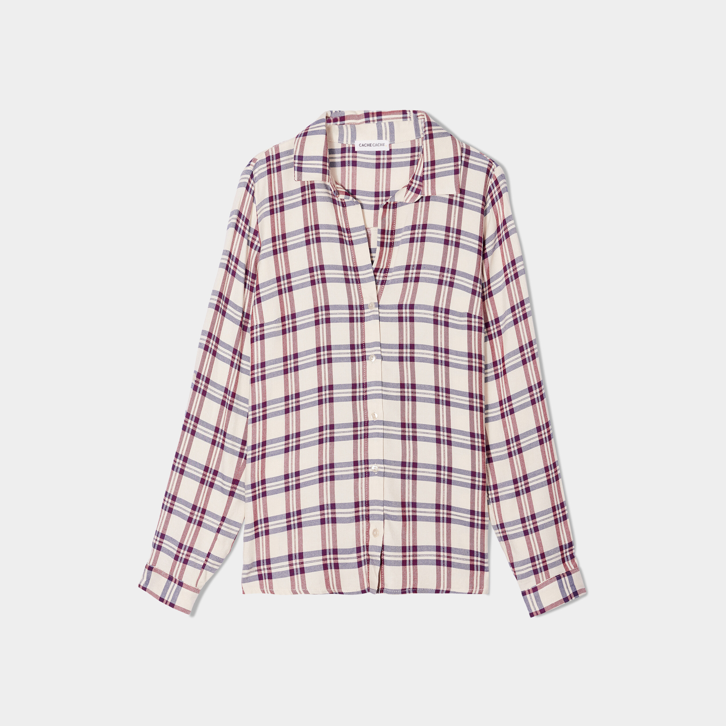 Chemise manches longues creme femme