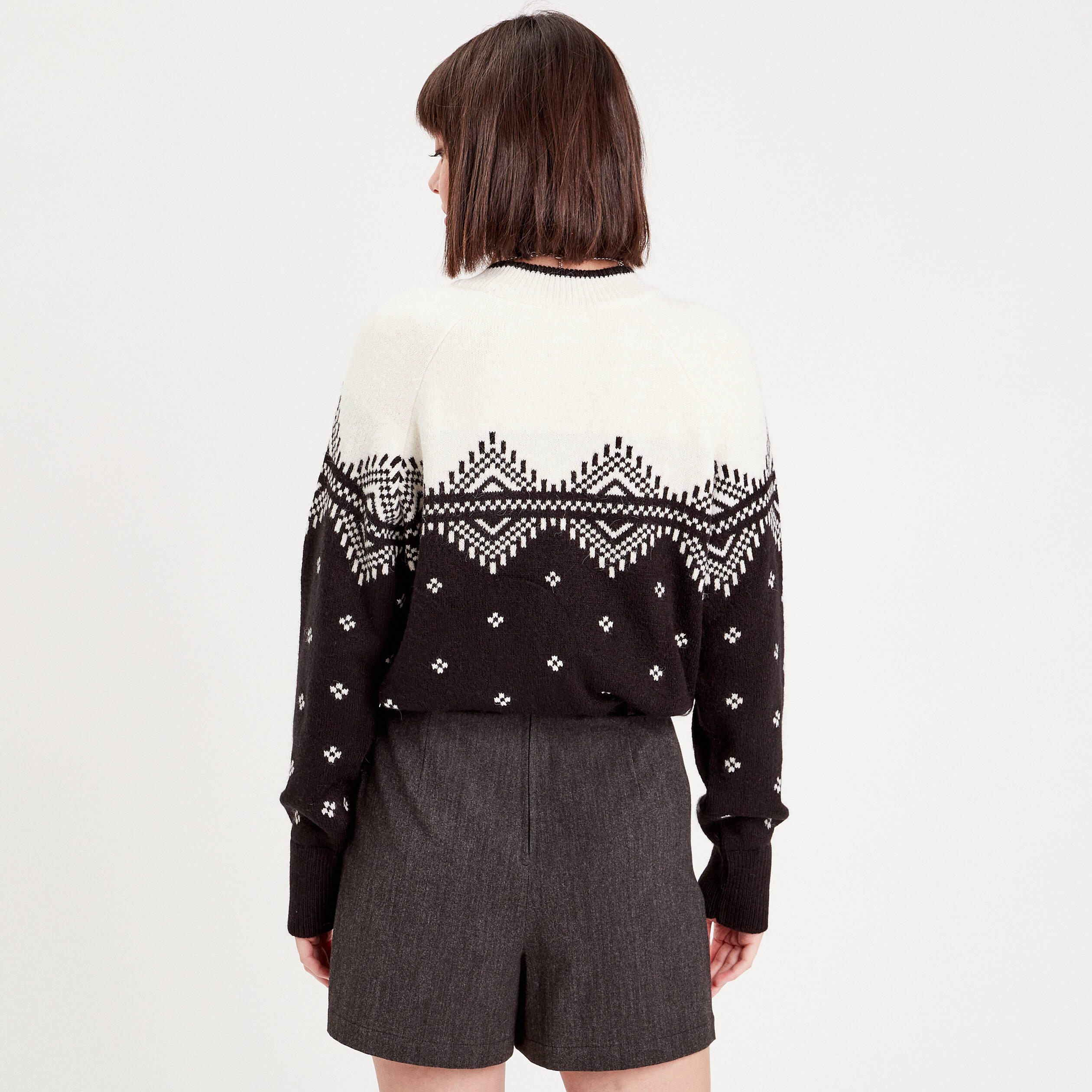 pull manches longues col rond noir femme Pull manches longues col rond noir femme