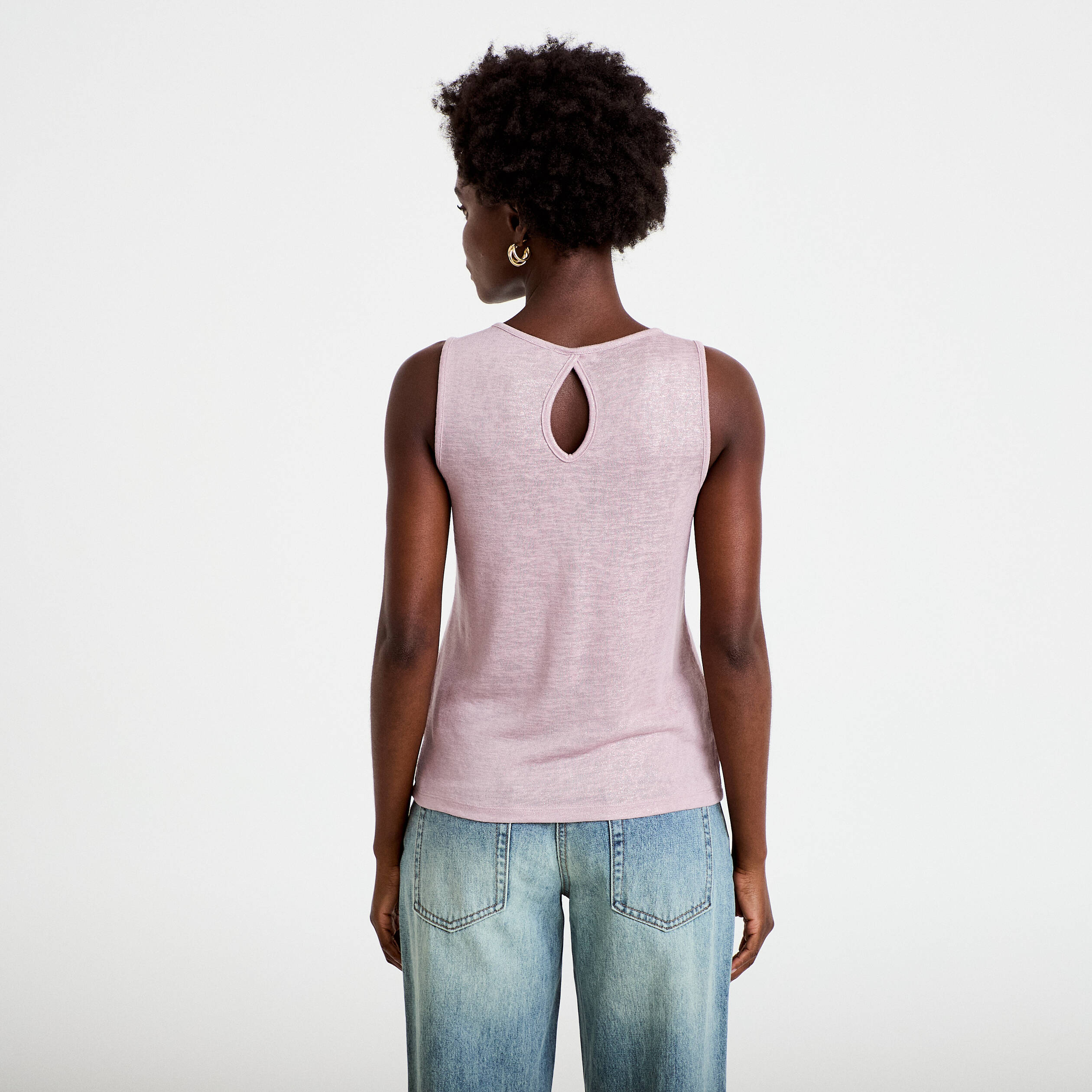 D&eacute;bardeur col v violet clair femme