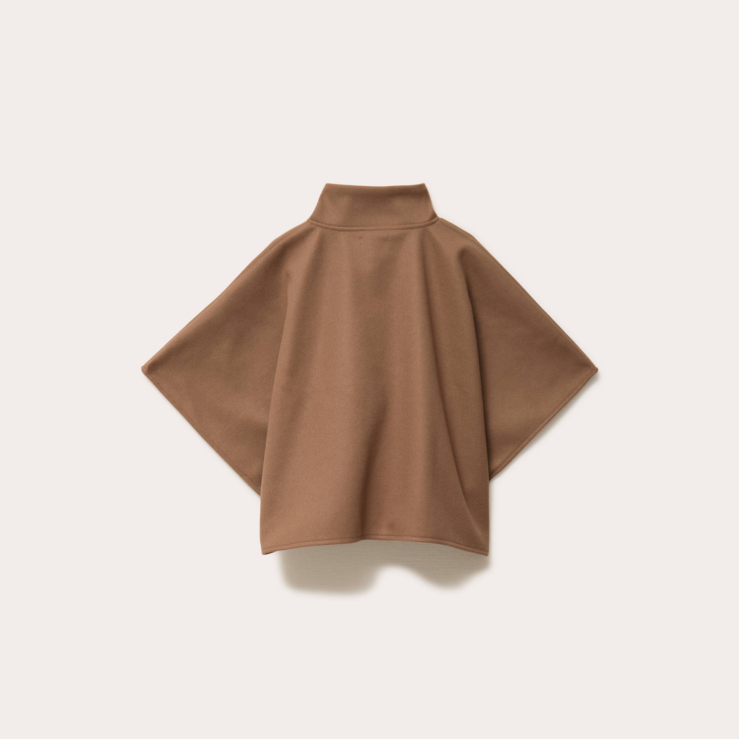 Poncho col am&eacute;ricain beige femme