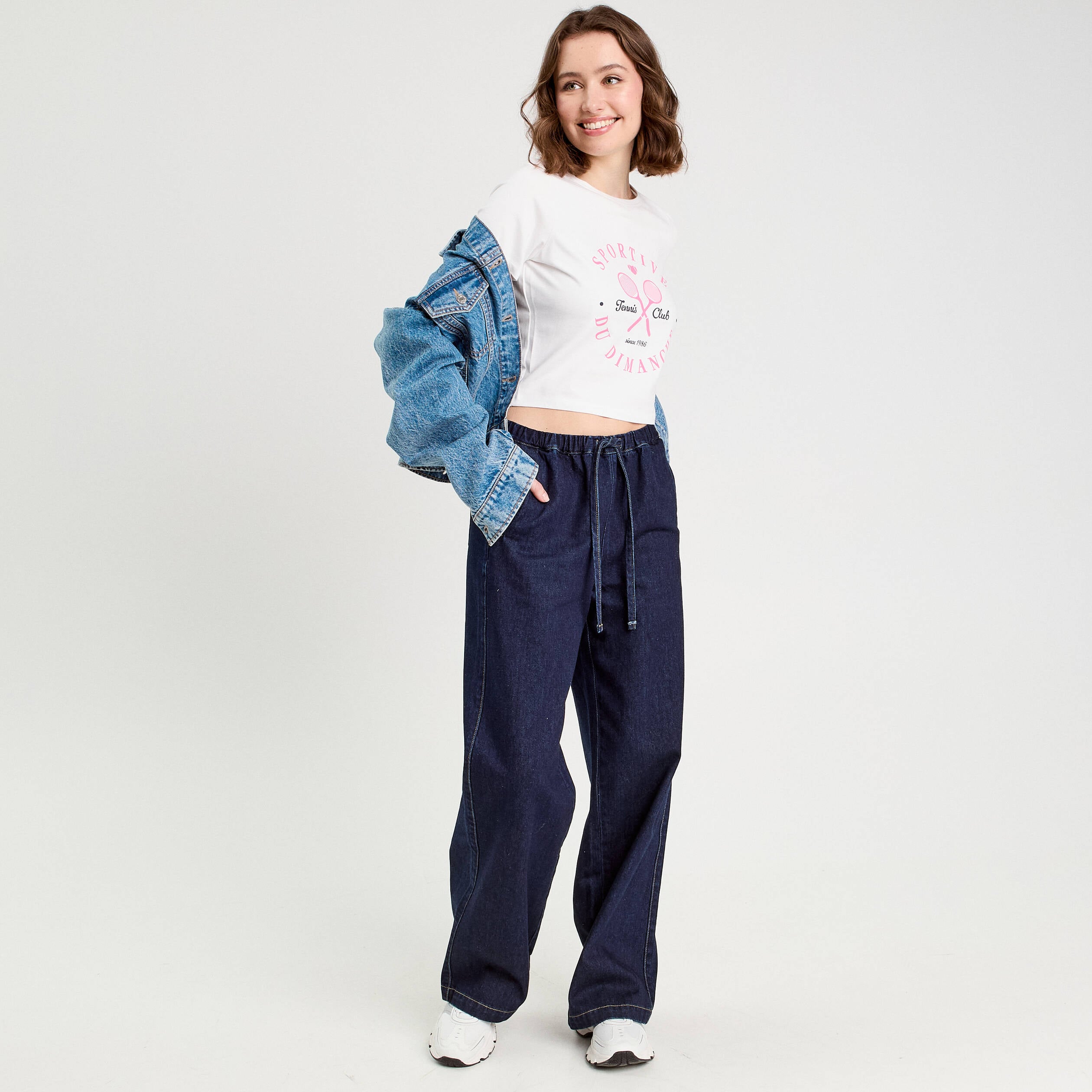 T-shirt cropped blanc femme