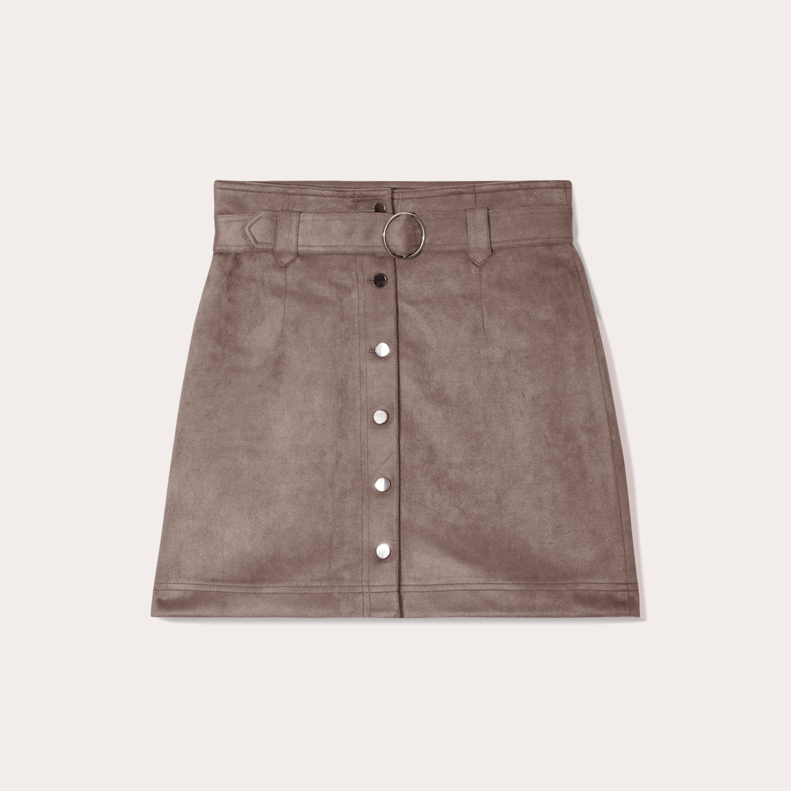 Jupe droite suédine taupe femme