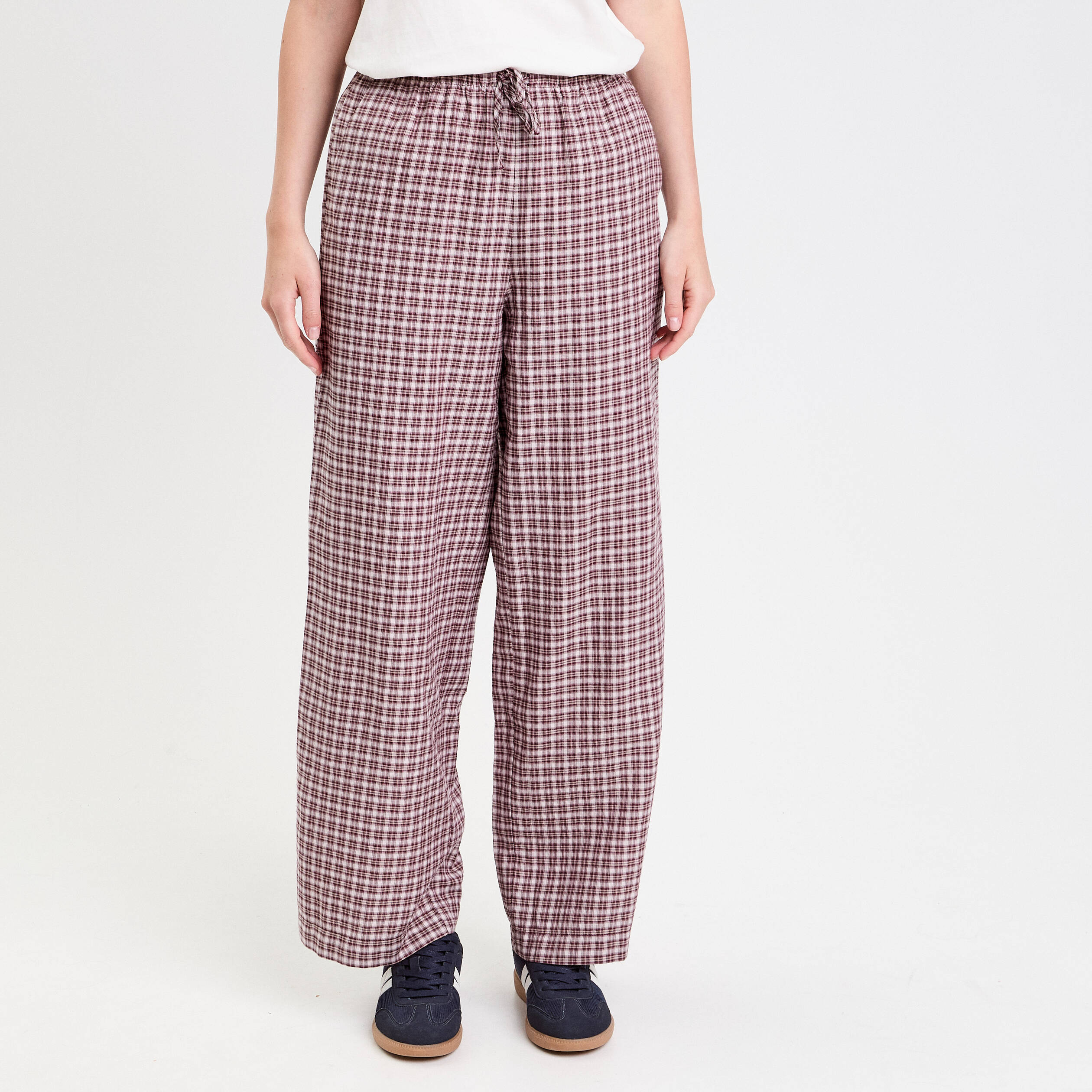 pantalon large taille standard blanc femme Pantalon large taille standard blanc femme