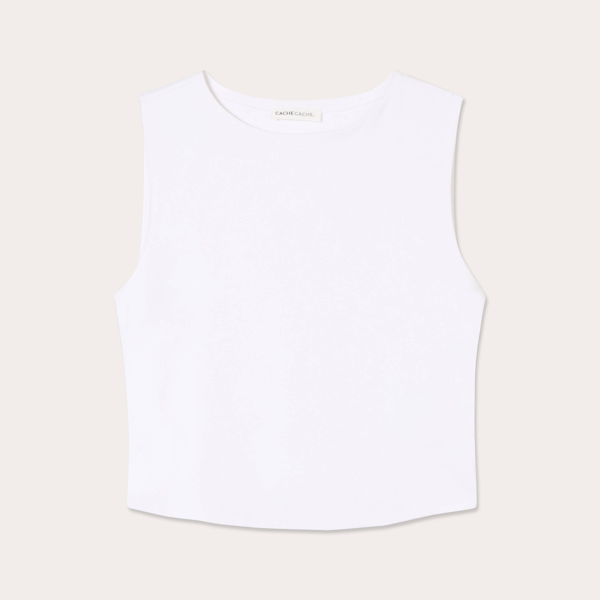 Débardeur cropped blanc femme