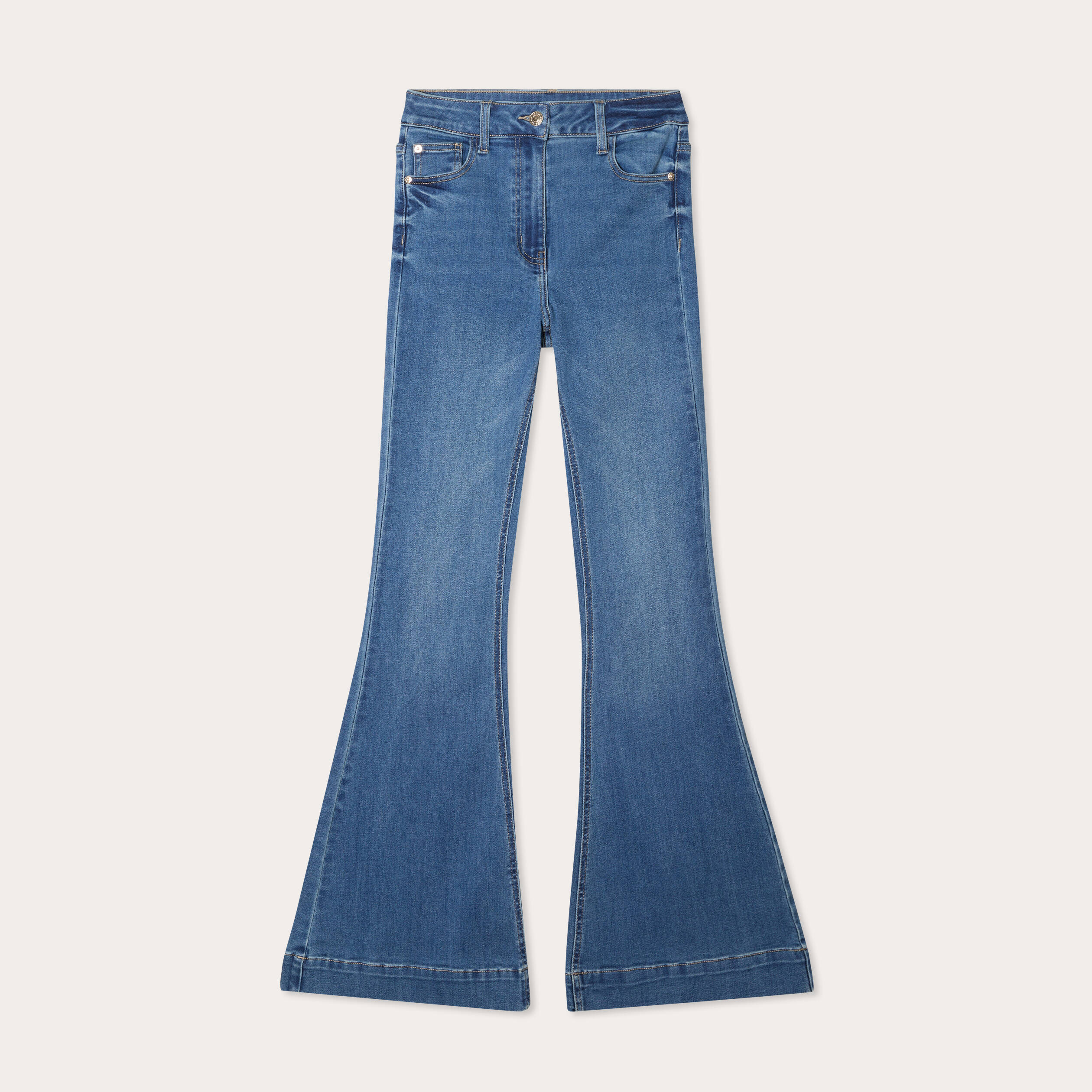 Jeans flare denim stone femme