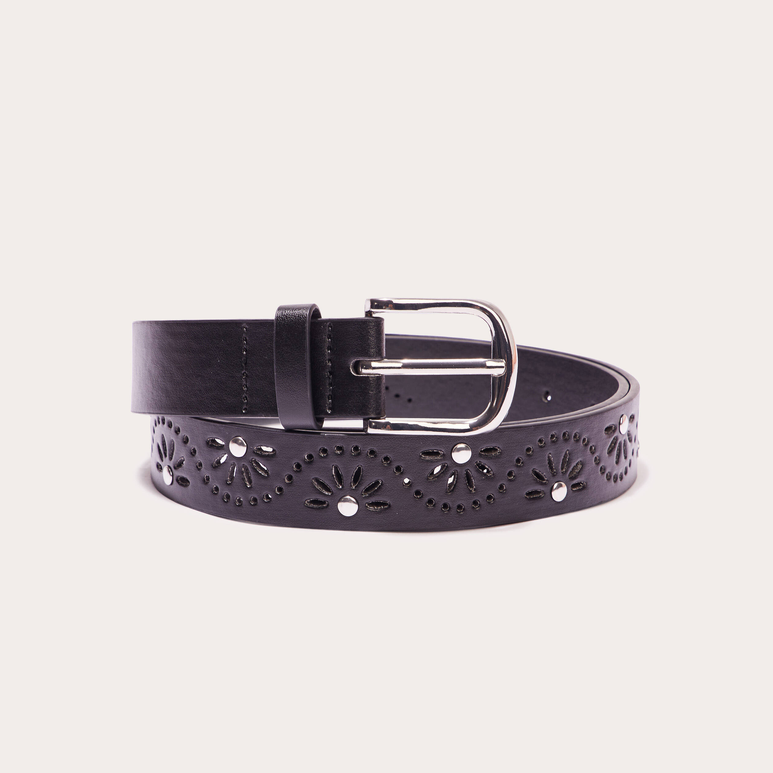 Ceinture noire cloutée femme 2025