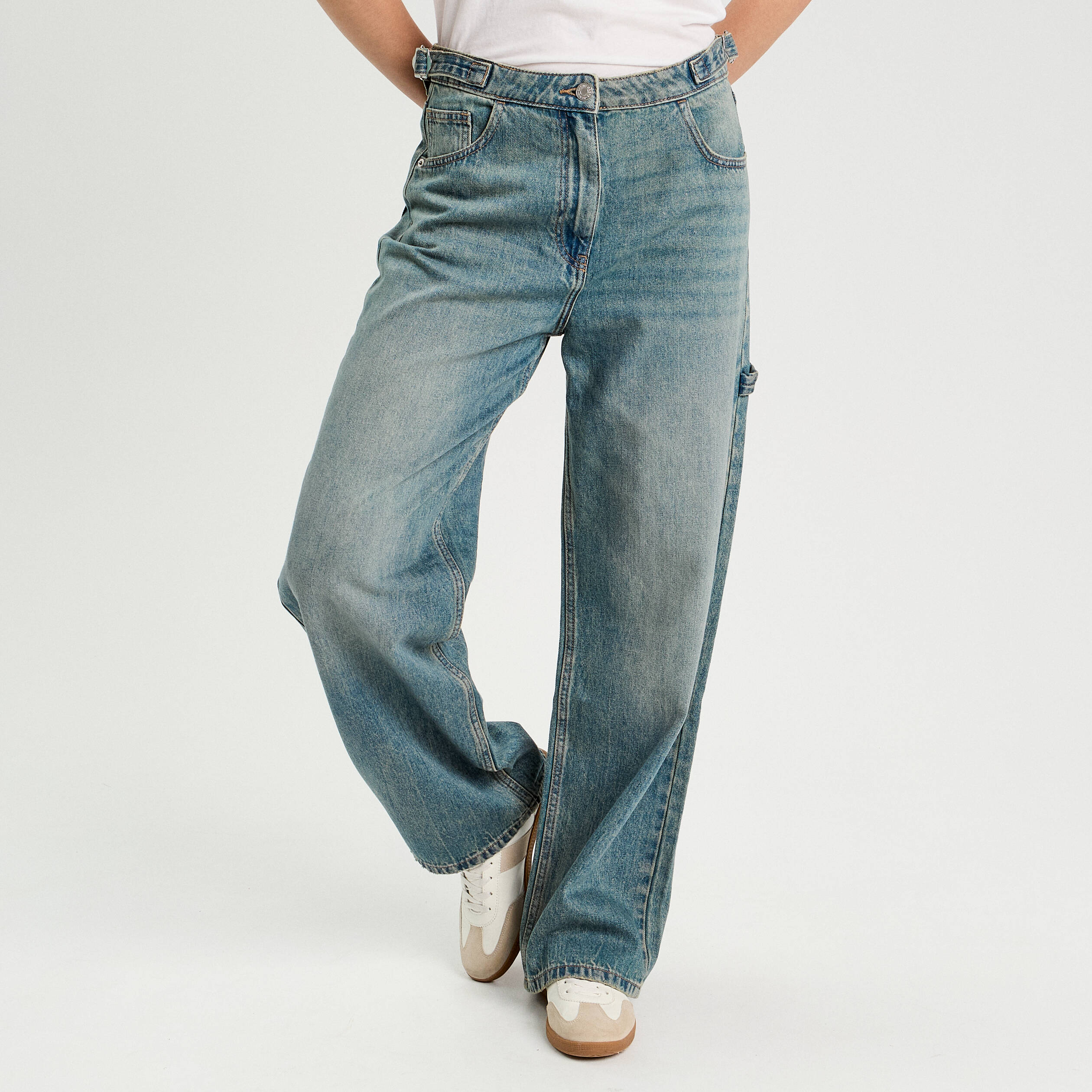 jeans wide leg carpenter denim dirty femme Jeans wide leg carpenter denim dirty femme