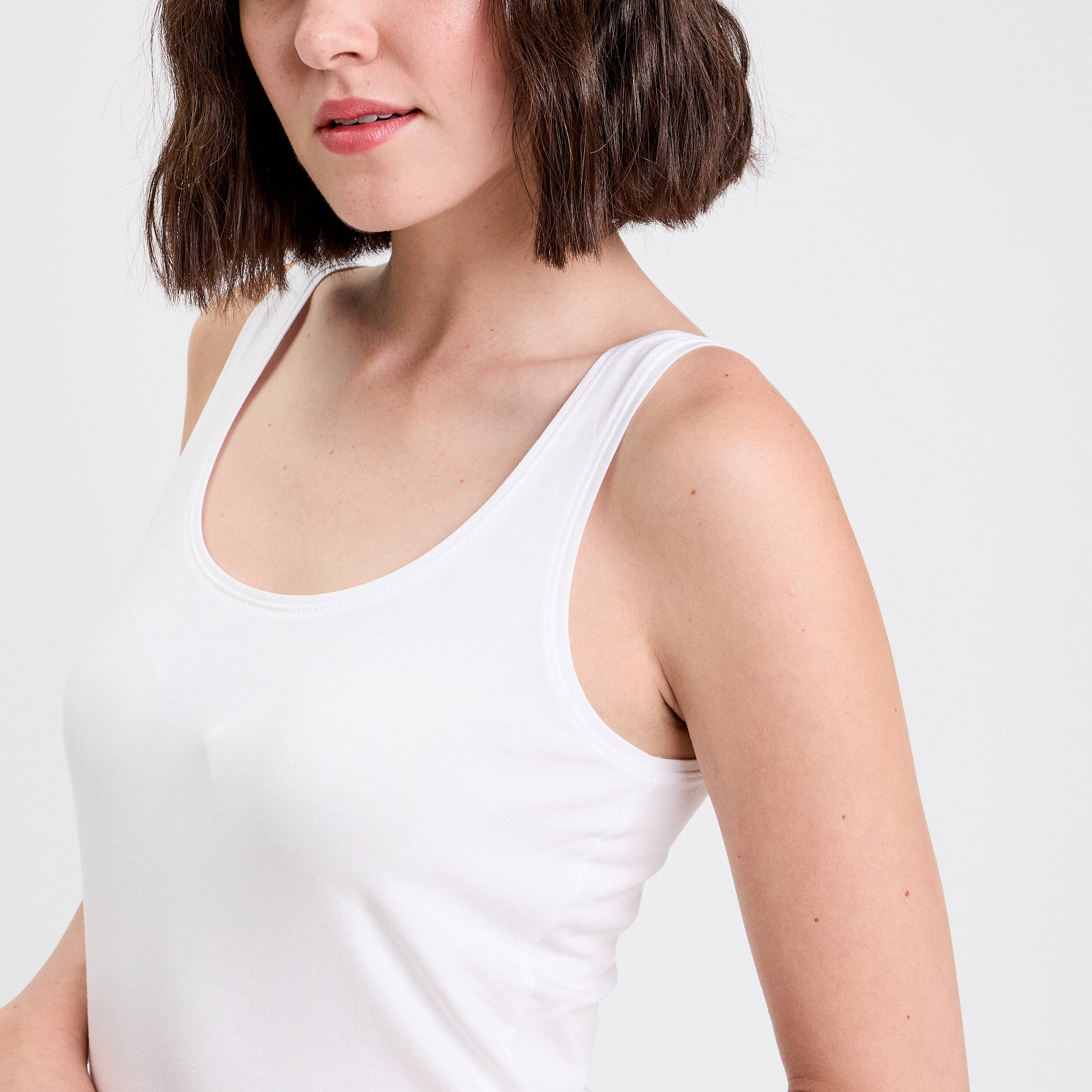 Débardeur bretelles larges blanc femme