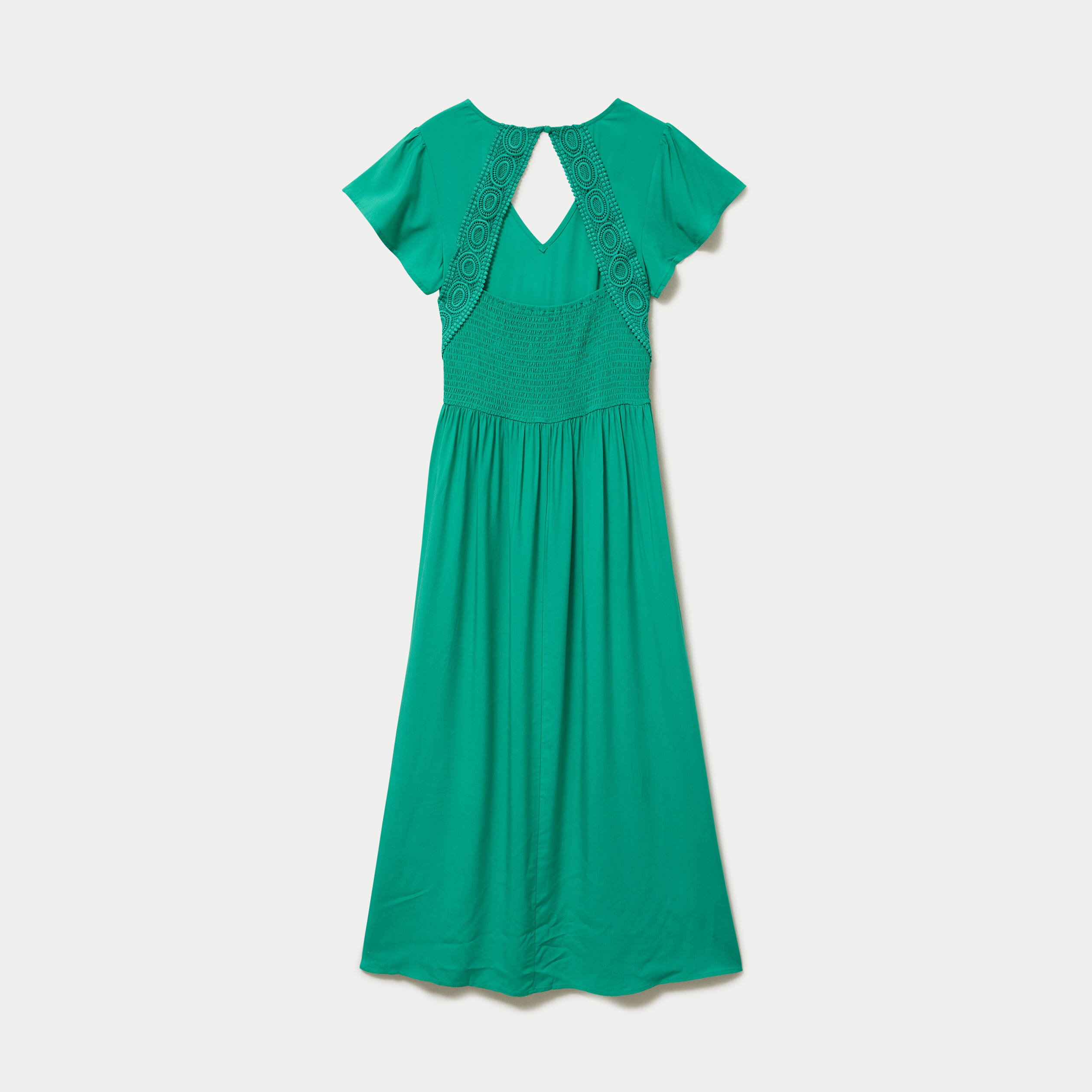 Robe longue &eacute;vas&eacute;e vert femme