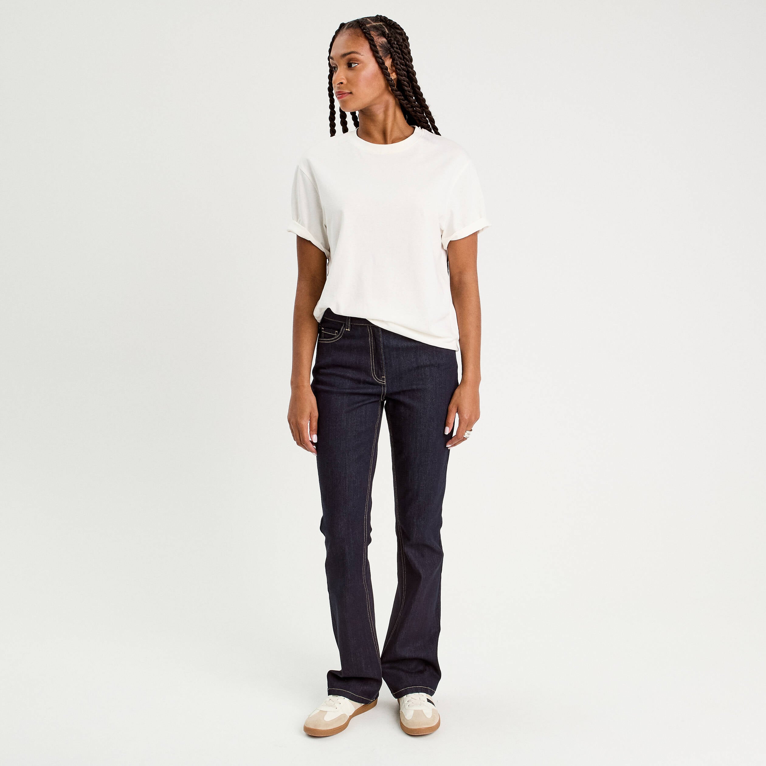 Jeans flare denim brut femme