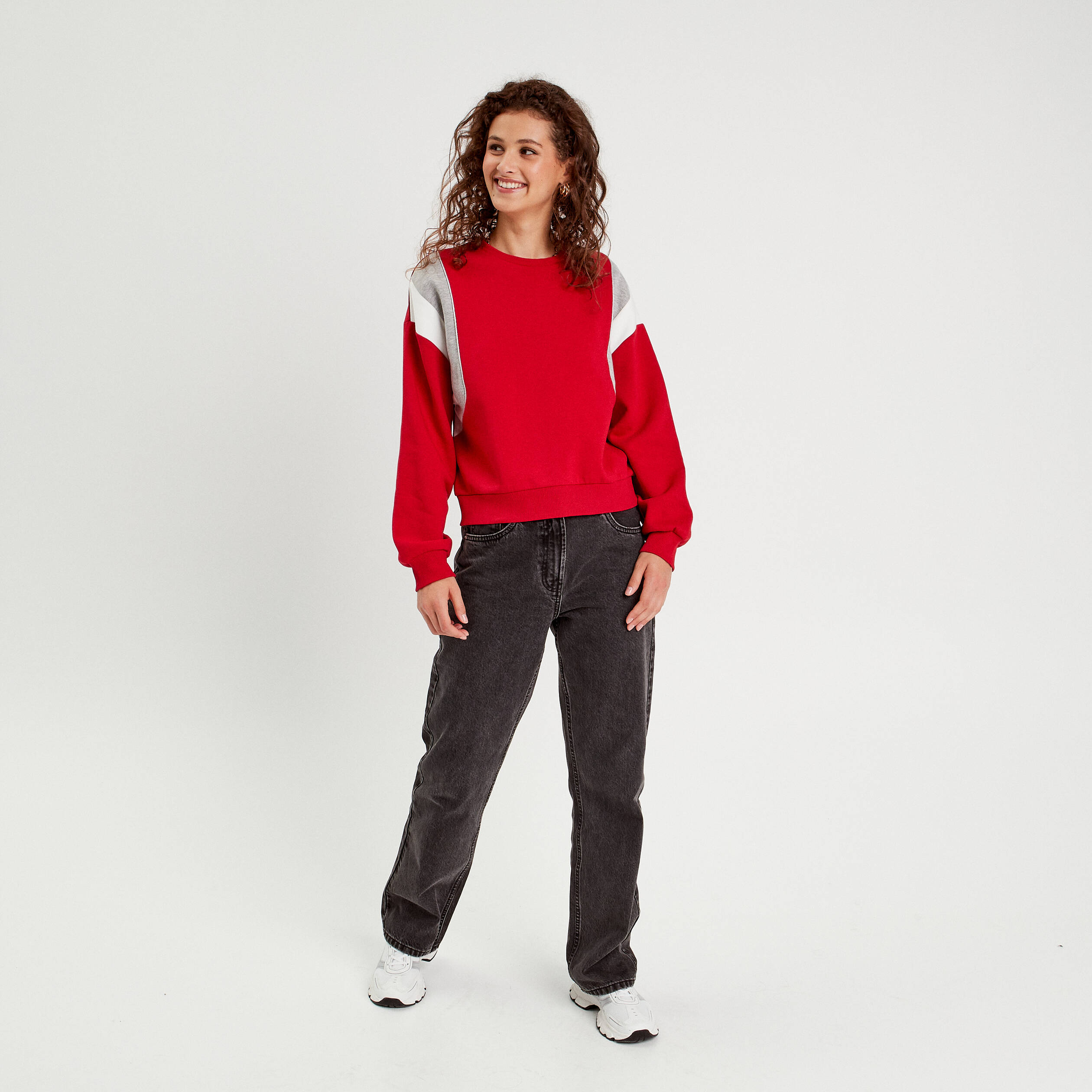 Sweat manches longues rouge femme