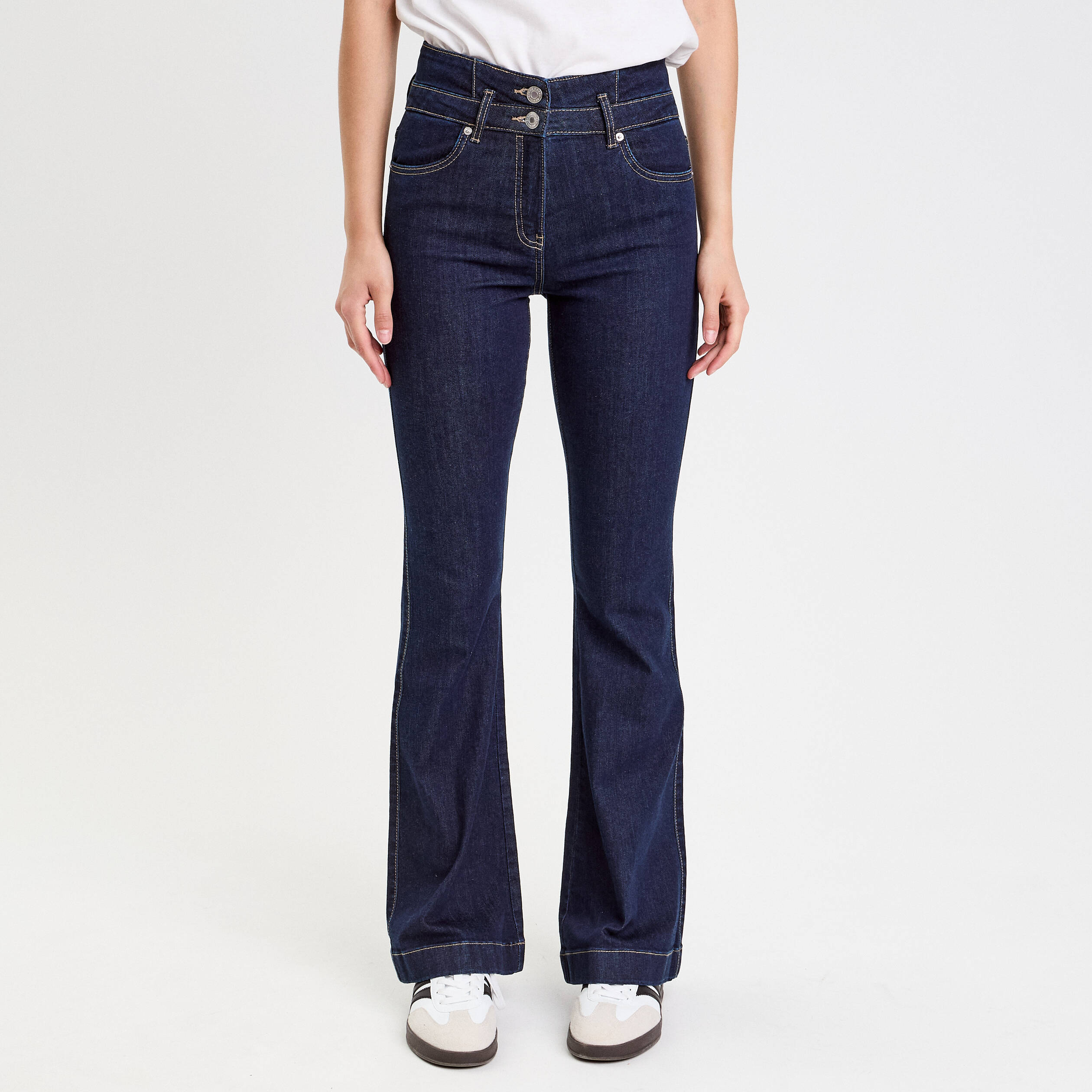 jeans bootcut taille haute denim brut femme Jeans bootcut taille haute denim brut femme