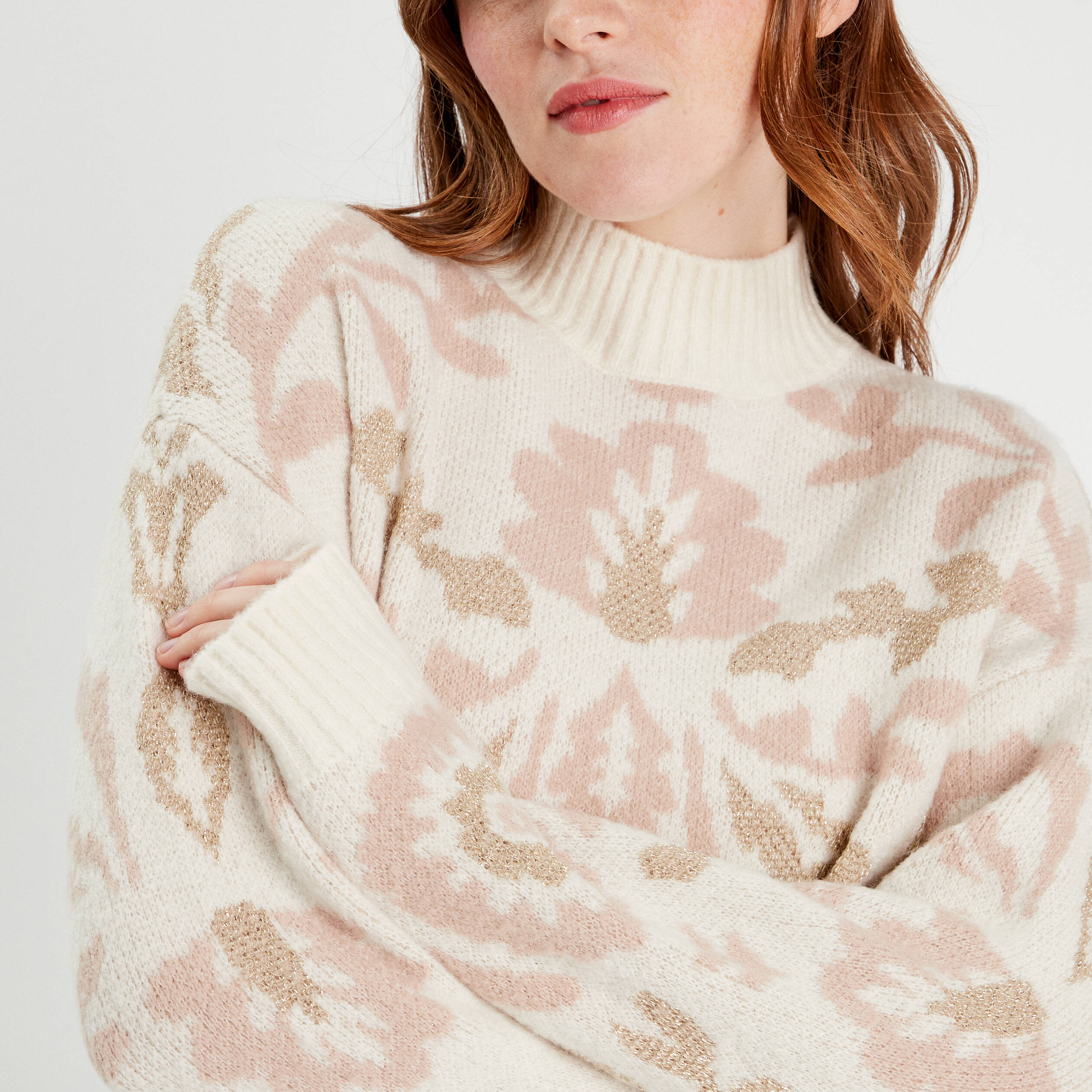 pull col montant ecru femme Pull col montant ecru femme