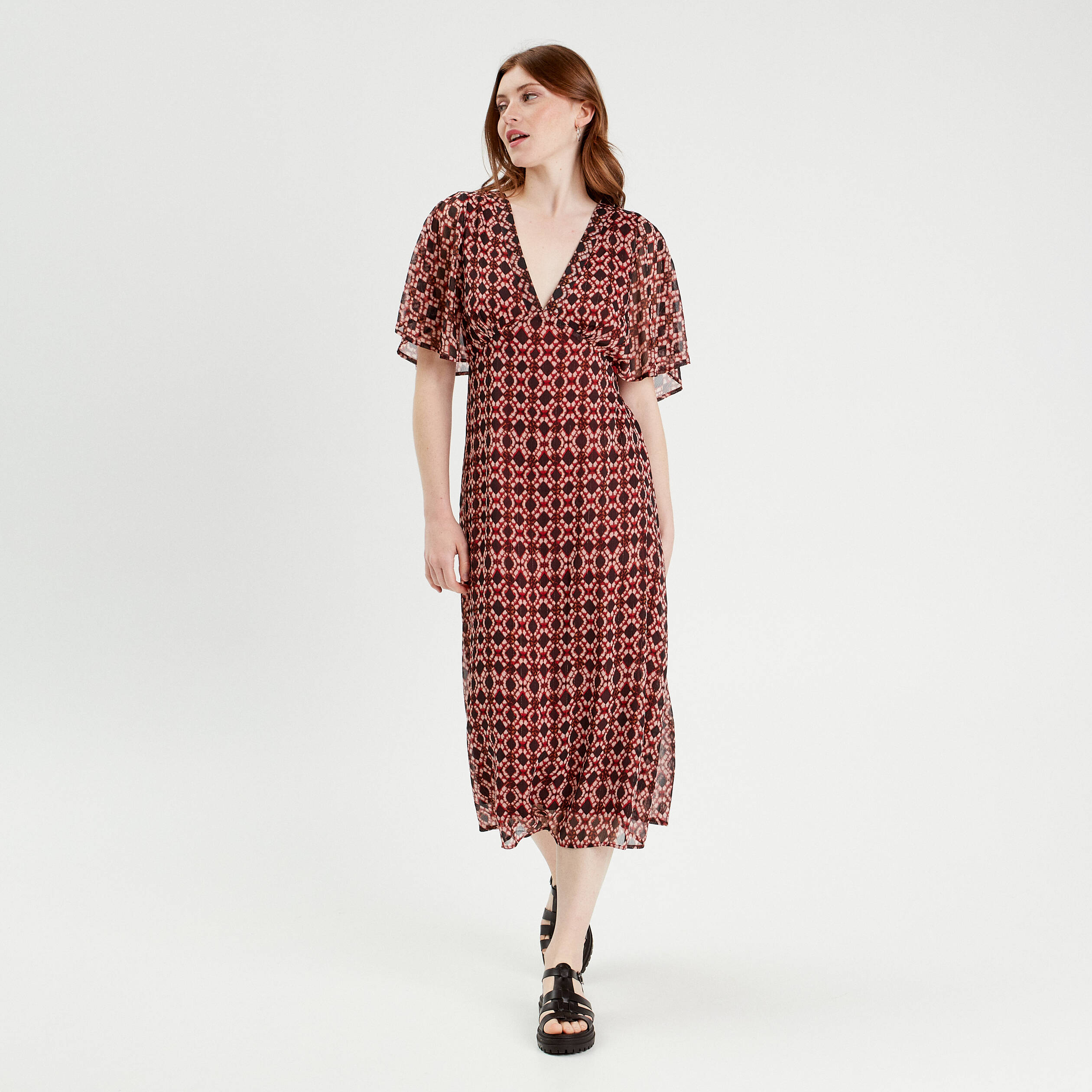 robe longue empire dos ouvert rouge femme Robe longue empire dos ouvert rouge femme