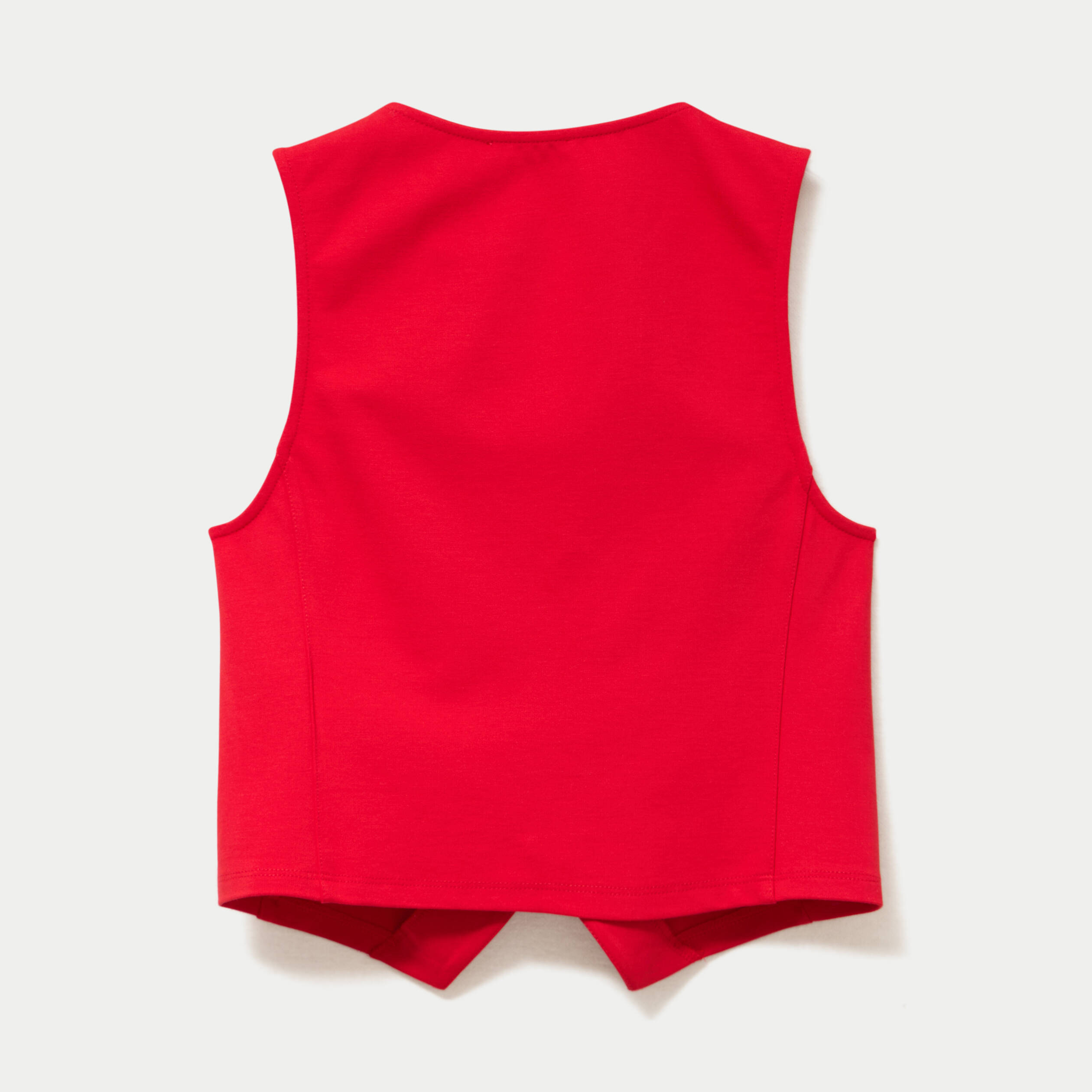 Gilet cintr&eacute; sans manches col v rouge femme