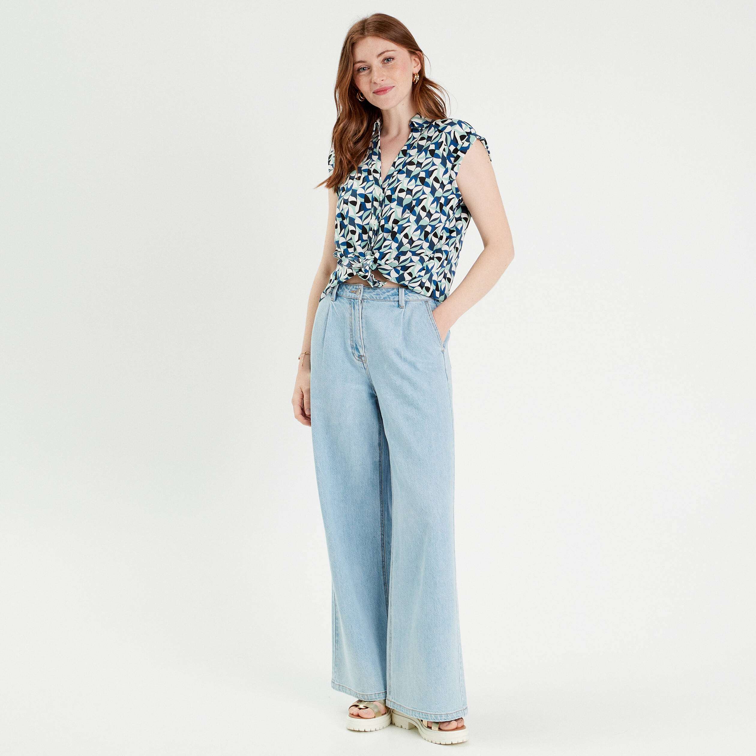 blouse sans manches bleu femme Blouse sans manches bleu femme