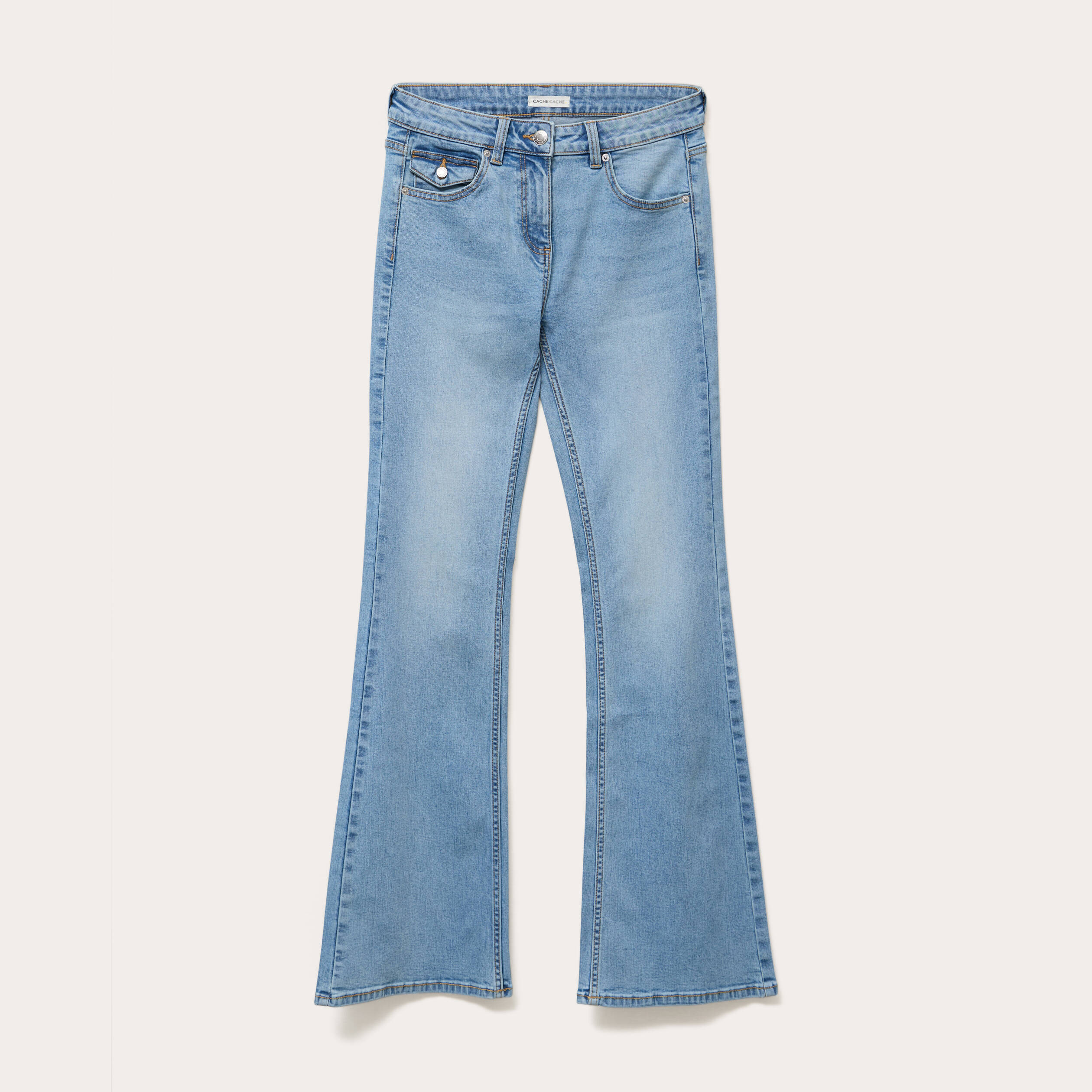jean flare taille basse denim double stone femme Jean flare taille basse denim double stone femme