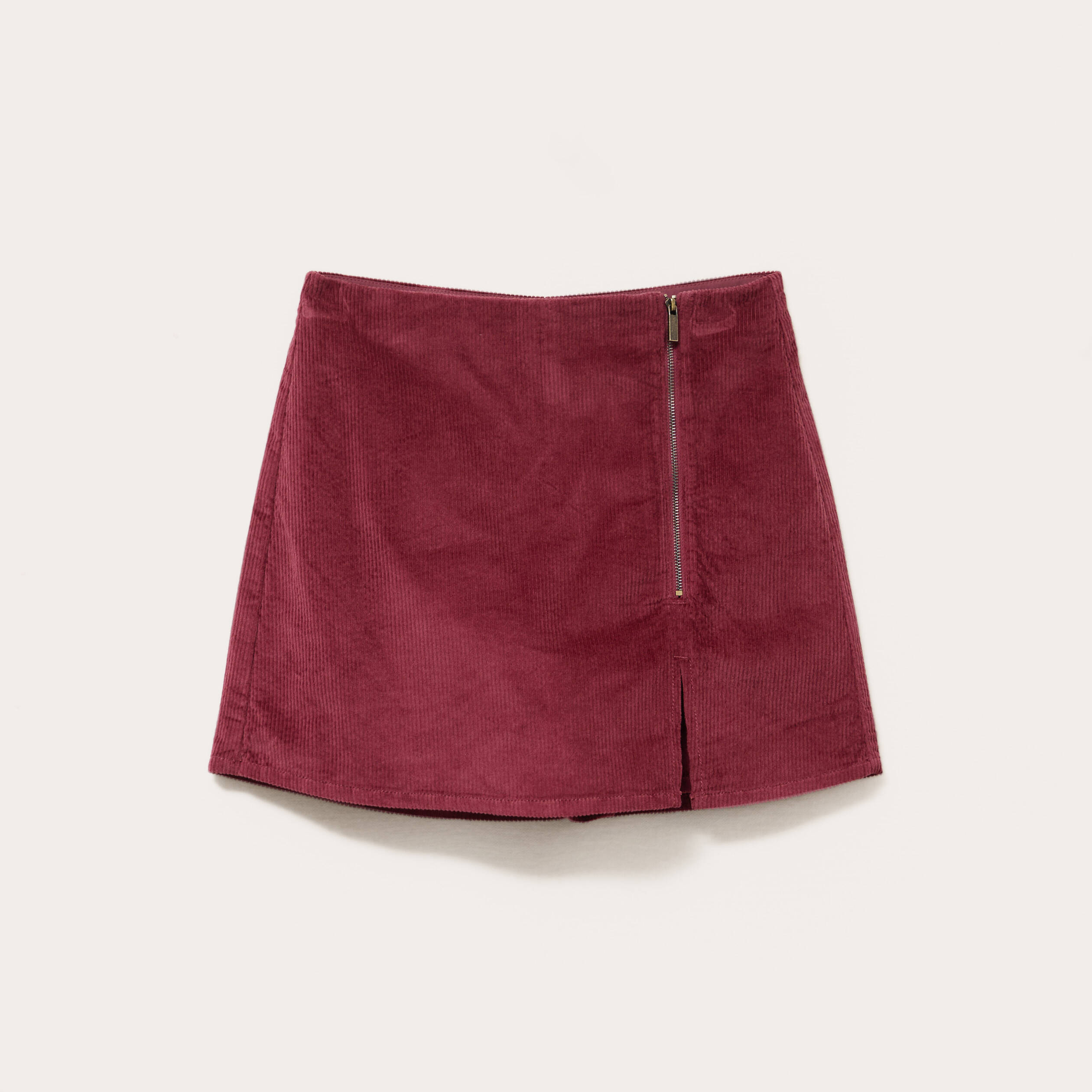 Jupe-short en velours bordeaux femme