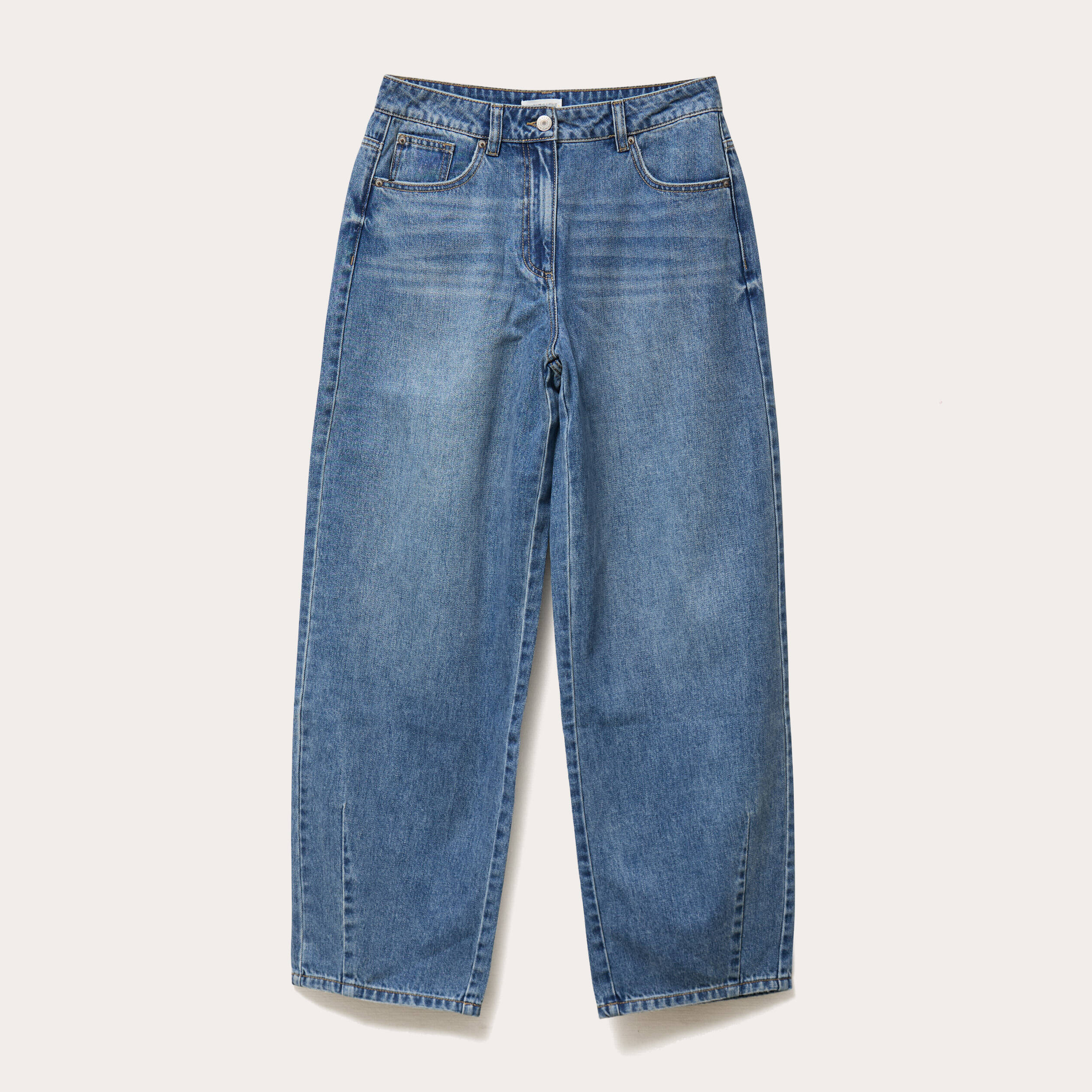 Jeans baggy taille basse denim double stone femme