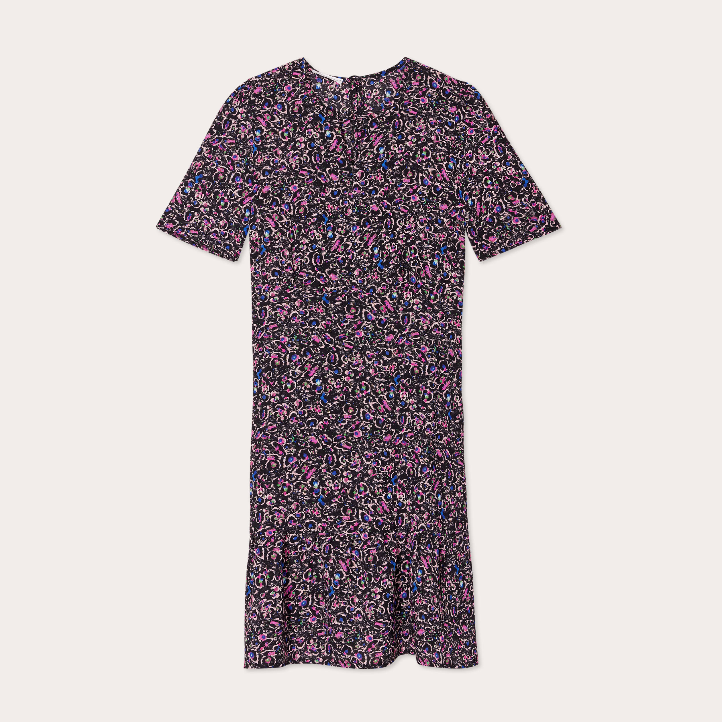 Robe ajust&eacute;e d&eacute;tail col noir femme