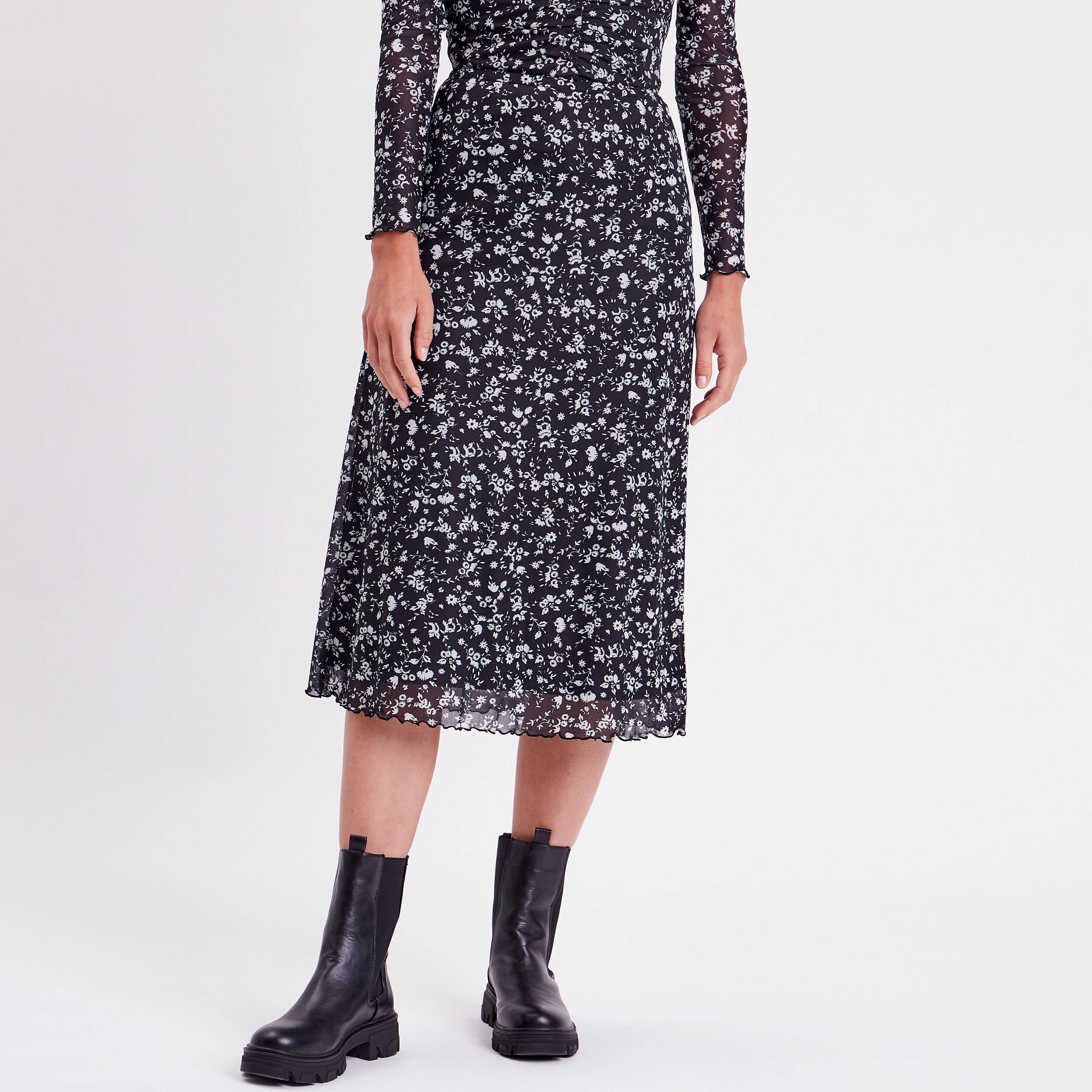 Jupe droite noir femme